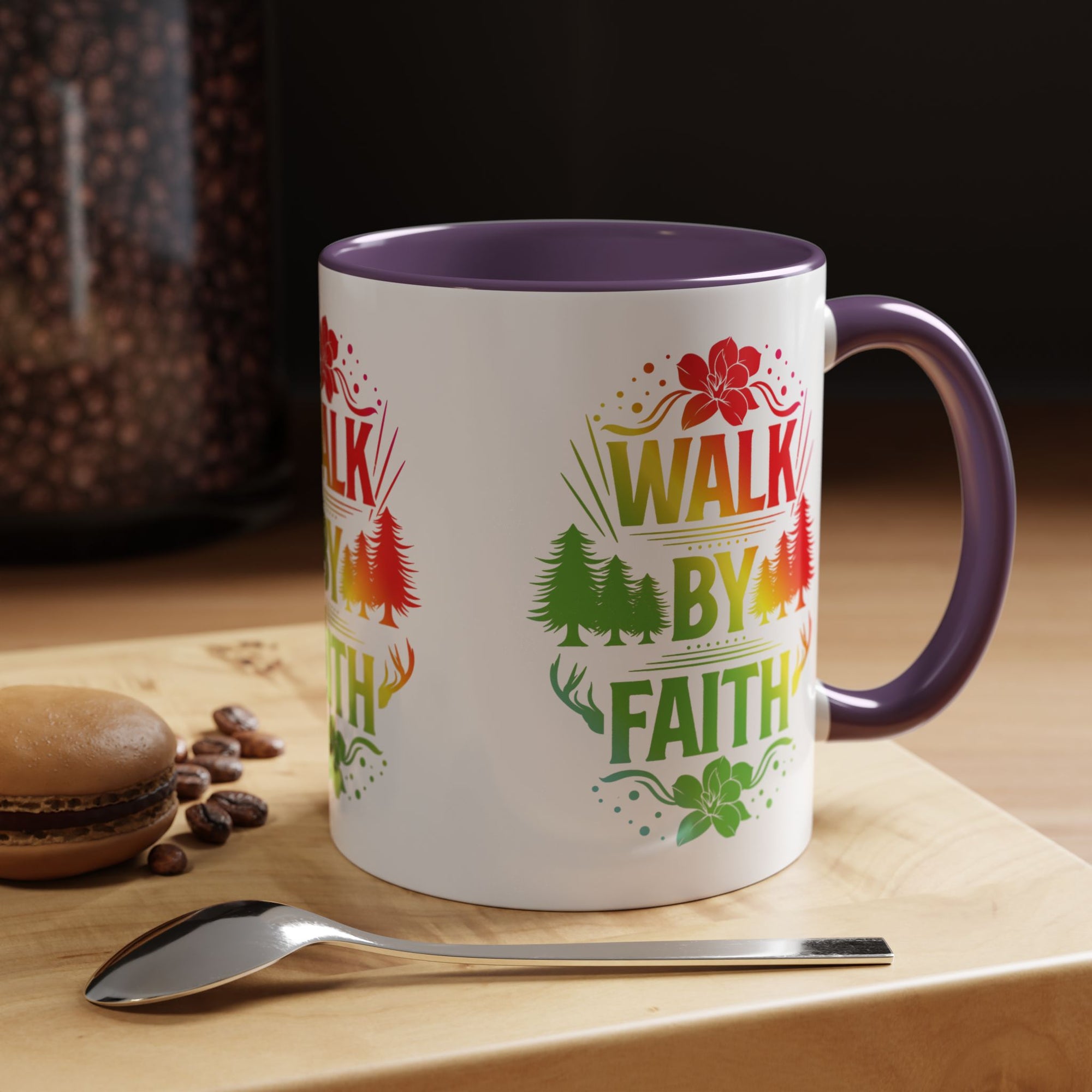 Walk by Faith Accent Coffee Mug - Inspirational Design