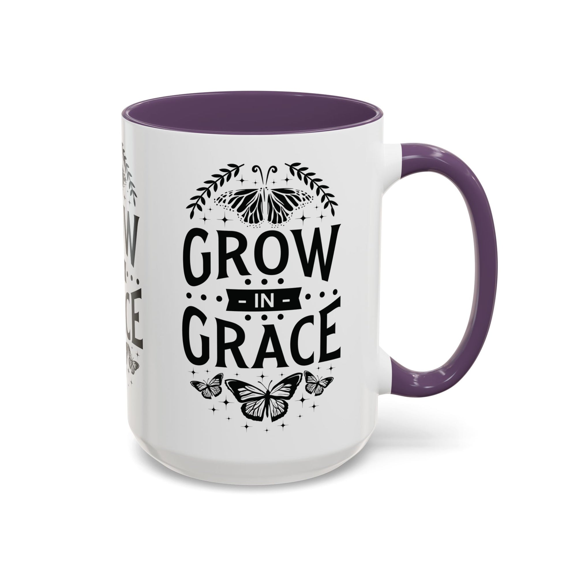 Grow in Grace Accent Coffee Mug - Inspirational Design