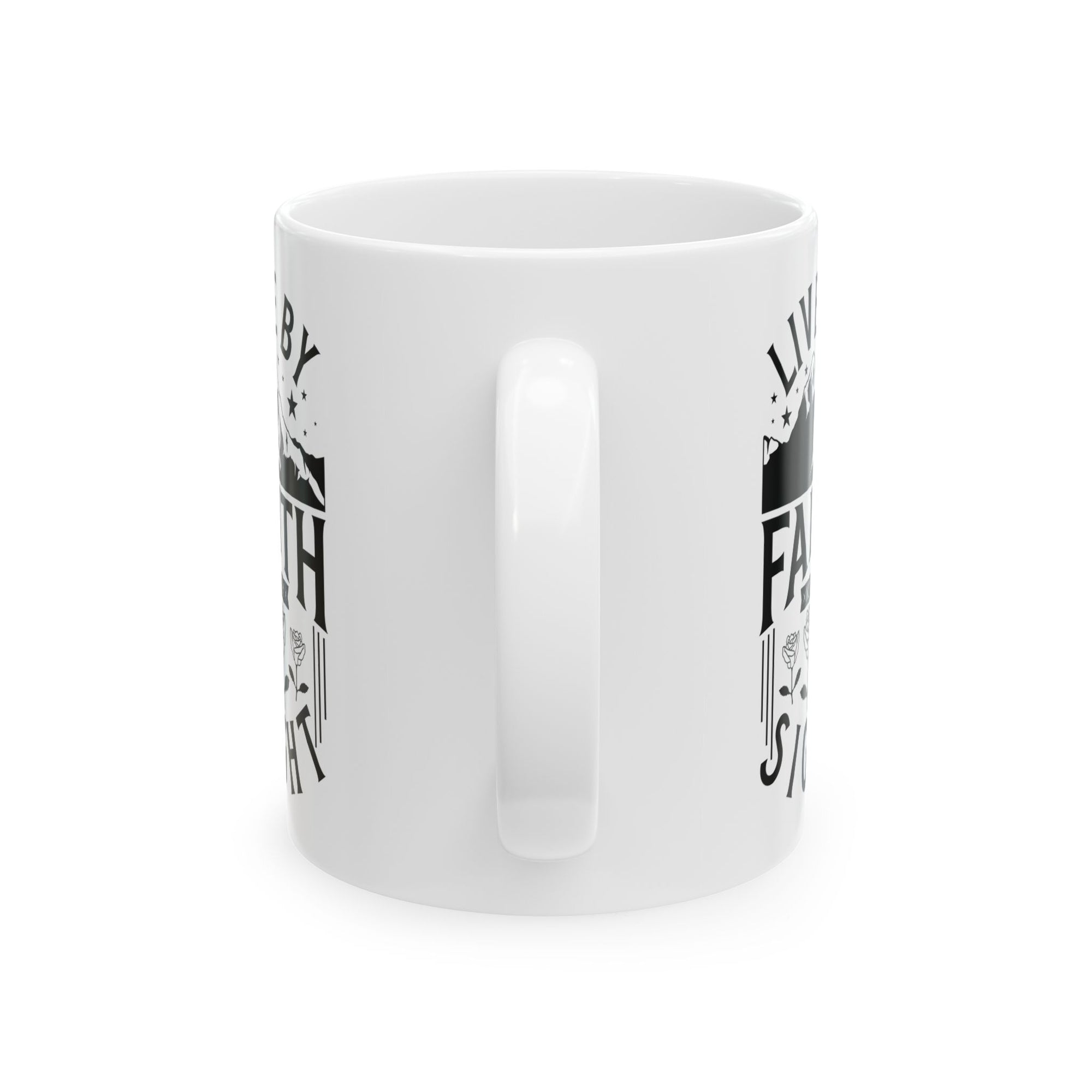 Inspirational Ceramic Mug - "Live by Faith not by Sight" - Perfect for Daily Motivation & Gift Giving