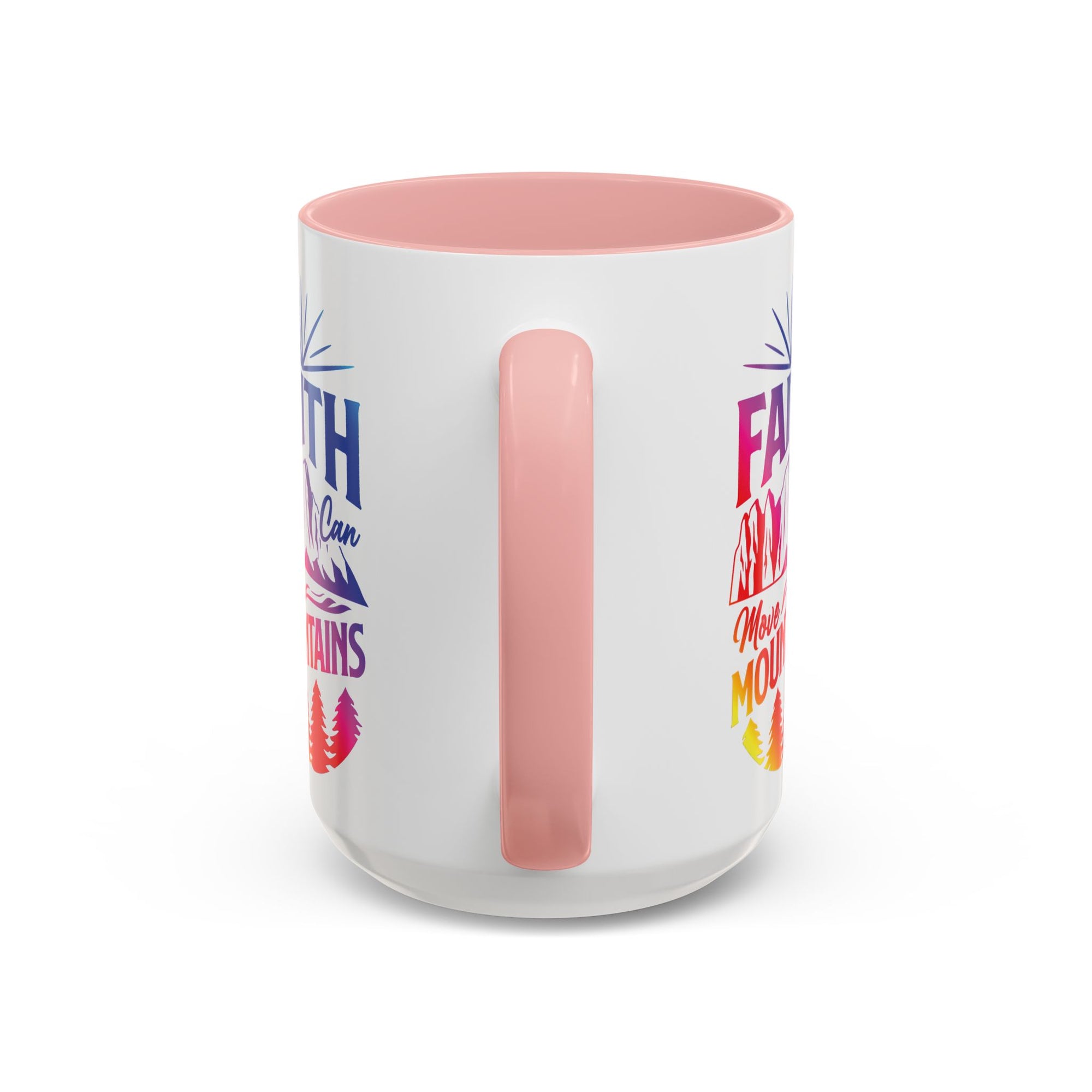 Faith Can Move Mountains Accent Coffee Mug - Inspirational Design