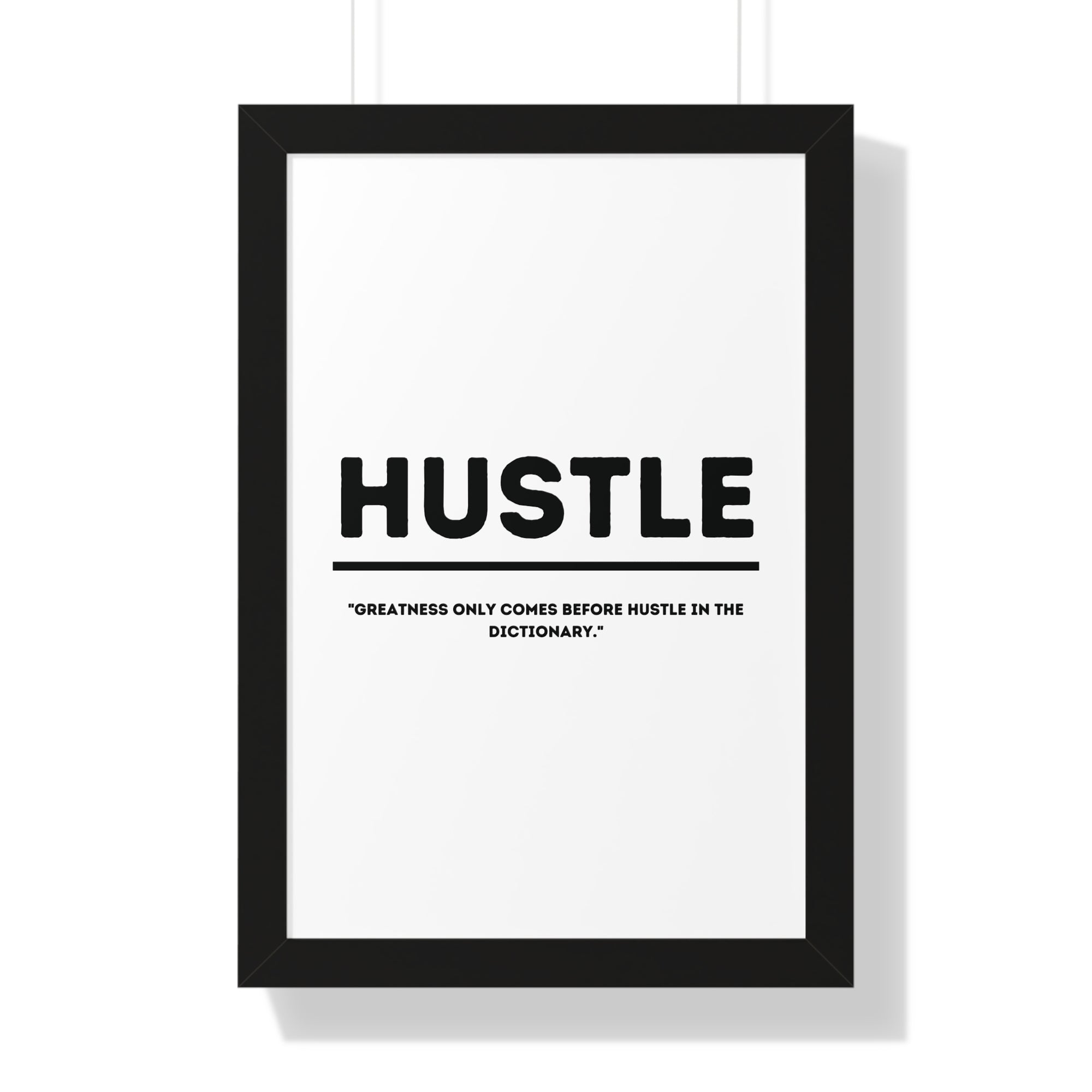 Minimalist in White (Hustle) - Framed Vertical Poster