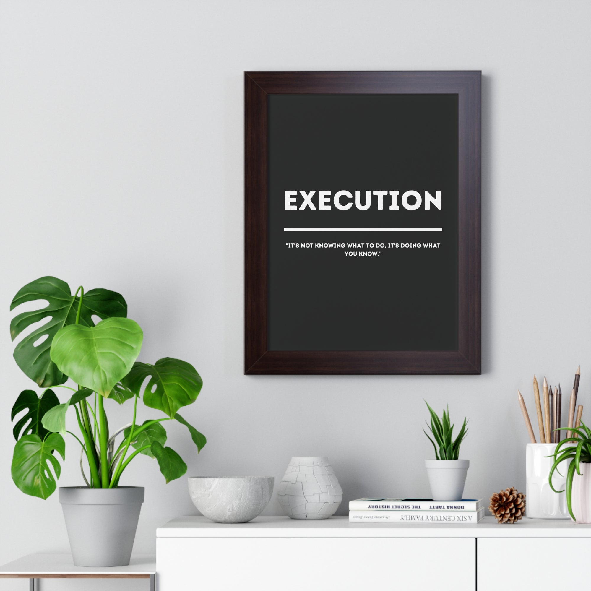 Minimalist in Black (Execution) - Framed Vertical Poster
