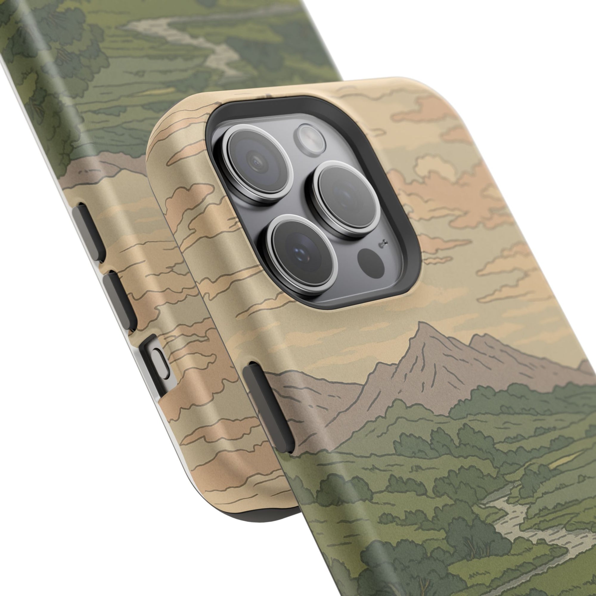 Nature-Inspired Magnetic Tough Case for iPhone, Phone Protection, Adventure Gift, Outdoor Lover, Earthy Aesthetic