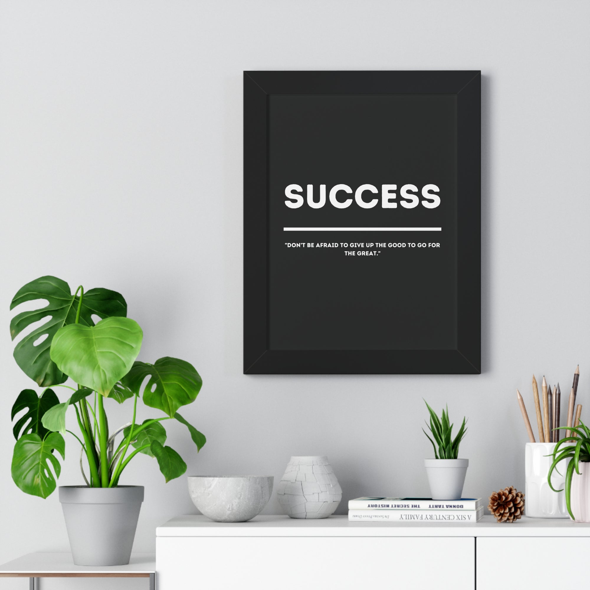 Minimalist in Black (Success) - Framed Vertical Poster