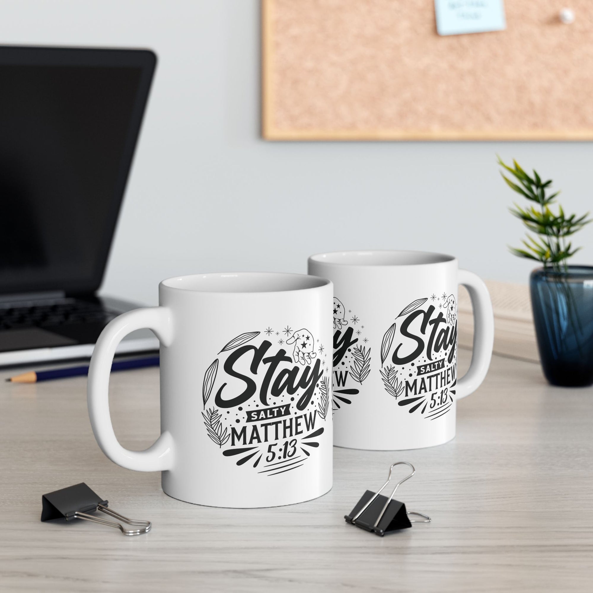 Inspirational Ceramic Mug - "Stay salty Matthew" - Perfect for Daily Motivation & Gift Giving
