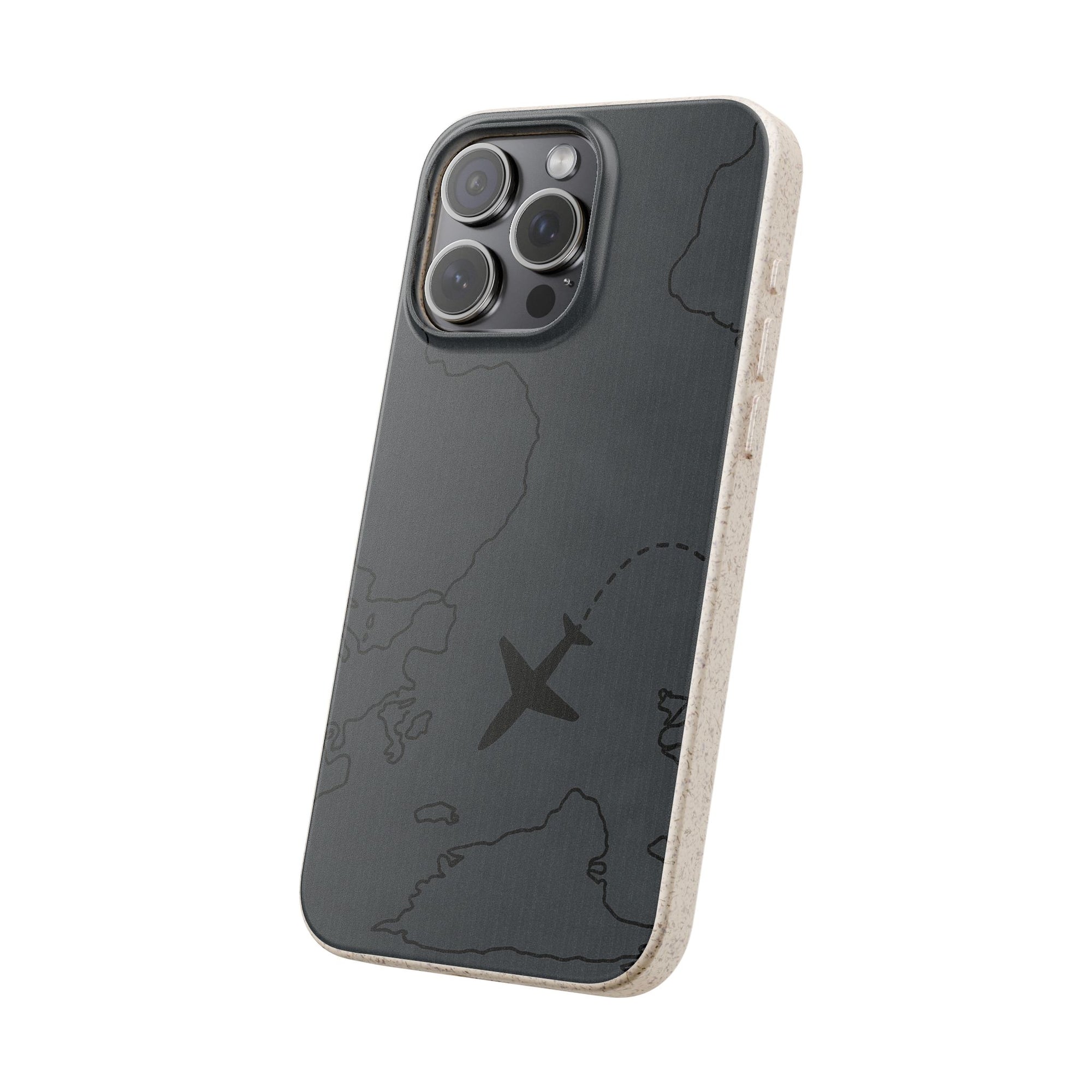 Airplane Map Biodegradable Phone Case, Eco-Friendly Phone Cover, Travel Gift, Sustainable Accessory, Nature Lover Gift