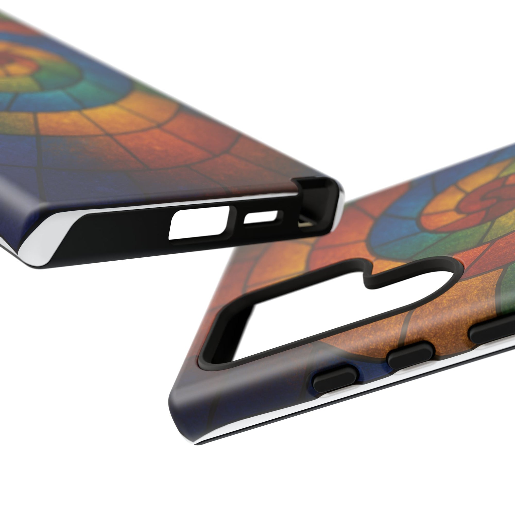 Stained Glass Spiral Colorful Phone Case, Vibrant Tough Phone Protector, Artistic Cell Phone Cover, Trendy Tech Accessories Samsung Galaxy S series and Apple iPhone series