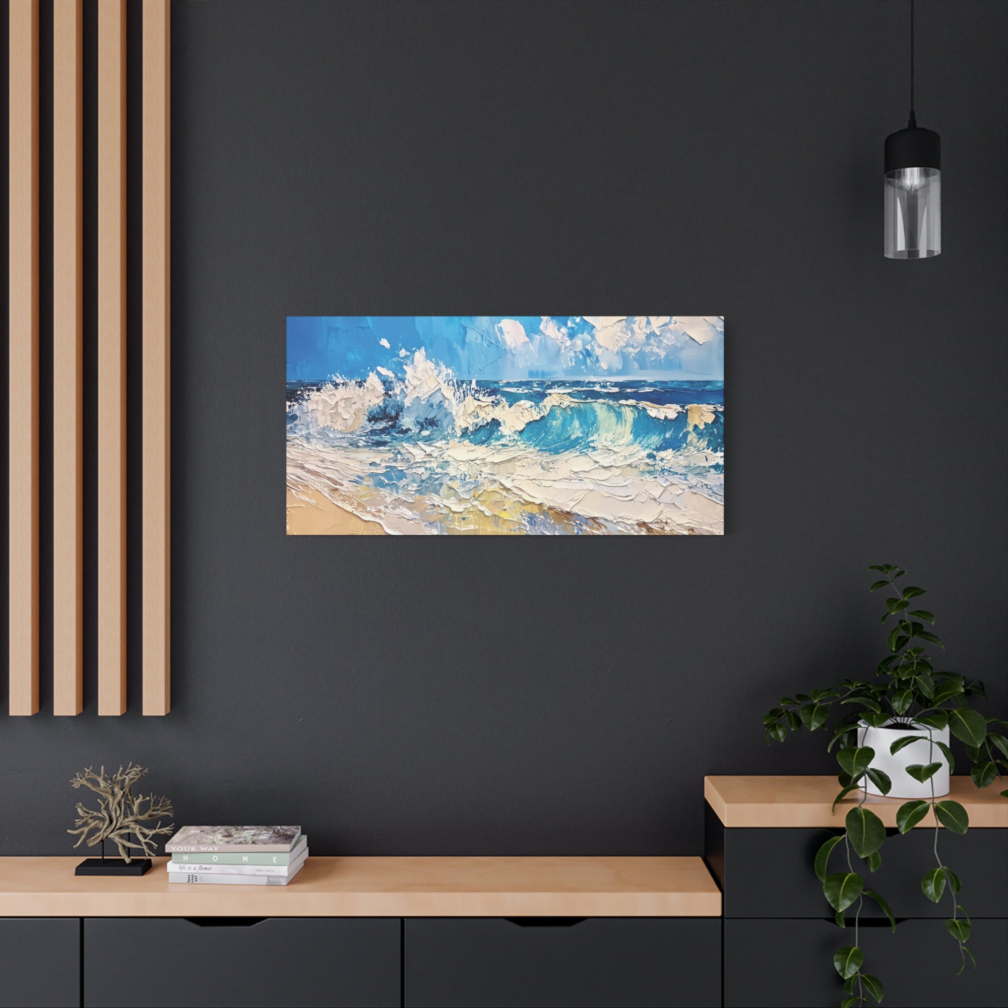 Ocean Wave Matte Canvas Art Print, Coastal Decor, Beach Wall Art, Seascape Impasto Style, Gift for Beach Lovers, Nature-Inspired Home Decor