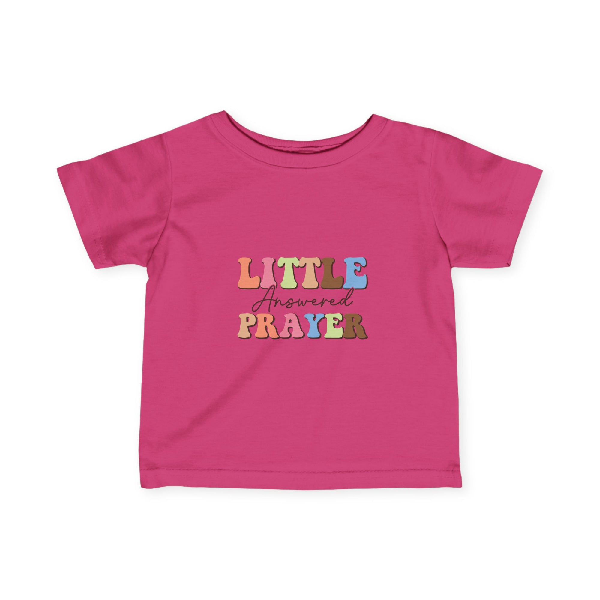 Cute Infant T-Shirt - 'Little Answered Prayer' with Colorful Number 1 Design