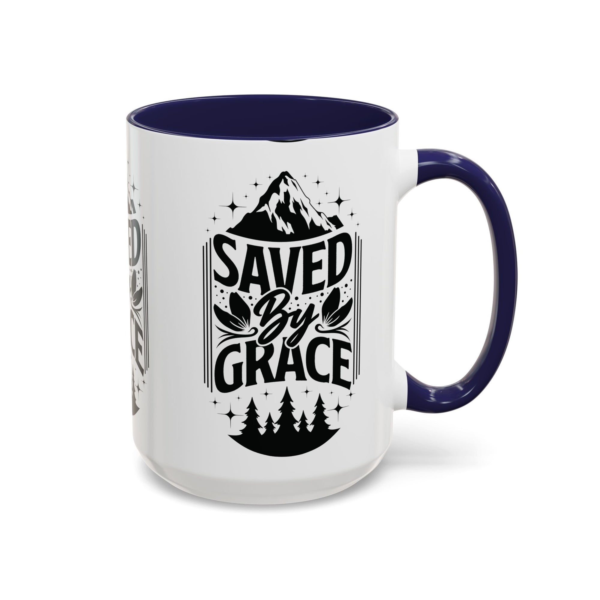 Saved by Grace Accent Coffee Mug - Inspirational Design