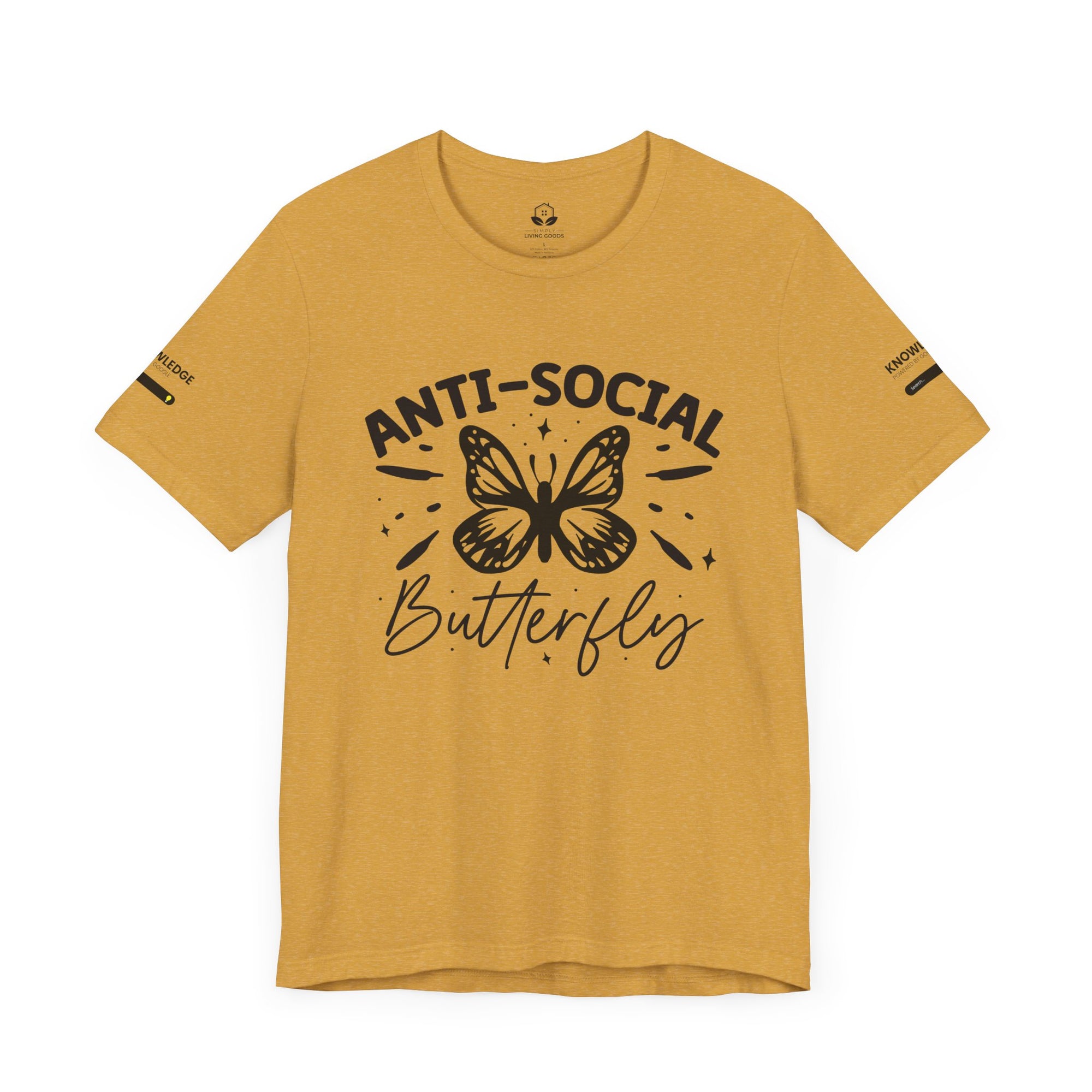 Unisex Jersey Tee with 'Anti-Social Butterfly' Quote - Perfect for Everyday Wear