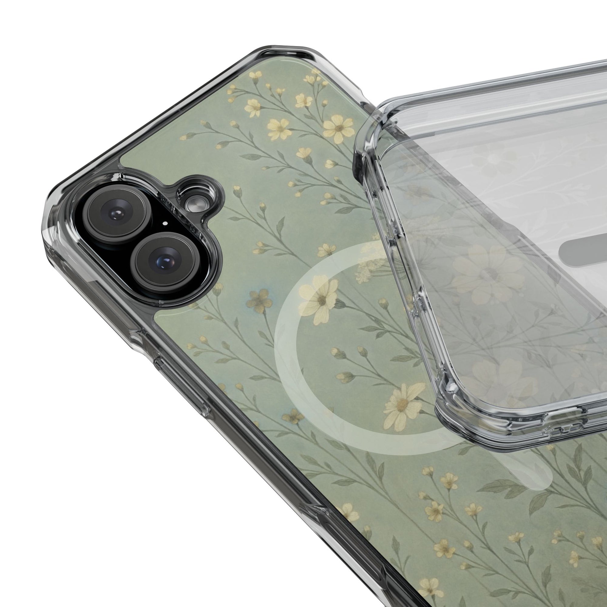Floral Magnetic Clear Impact Cases, Phone Protection, Floral Design, Nature Lover Gift, Stylish Tech Accessories, Everyday Use