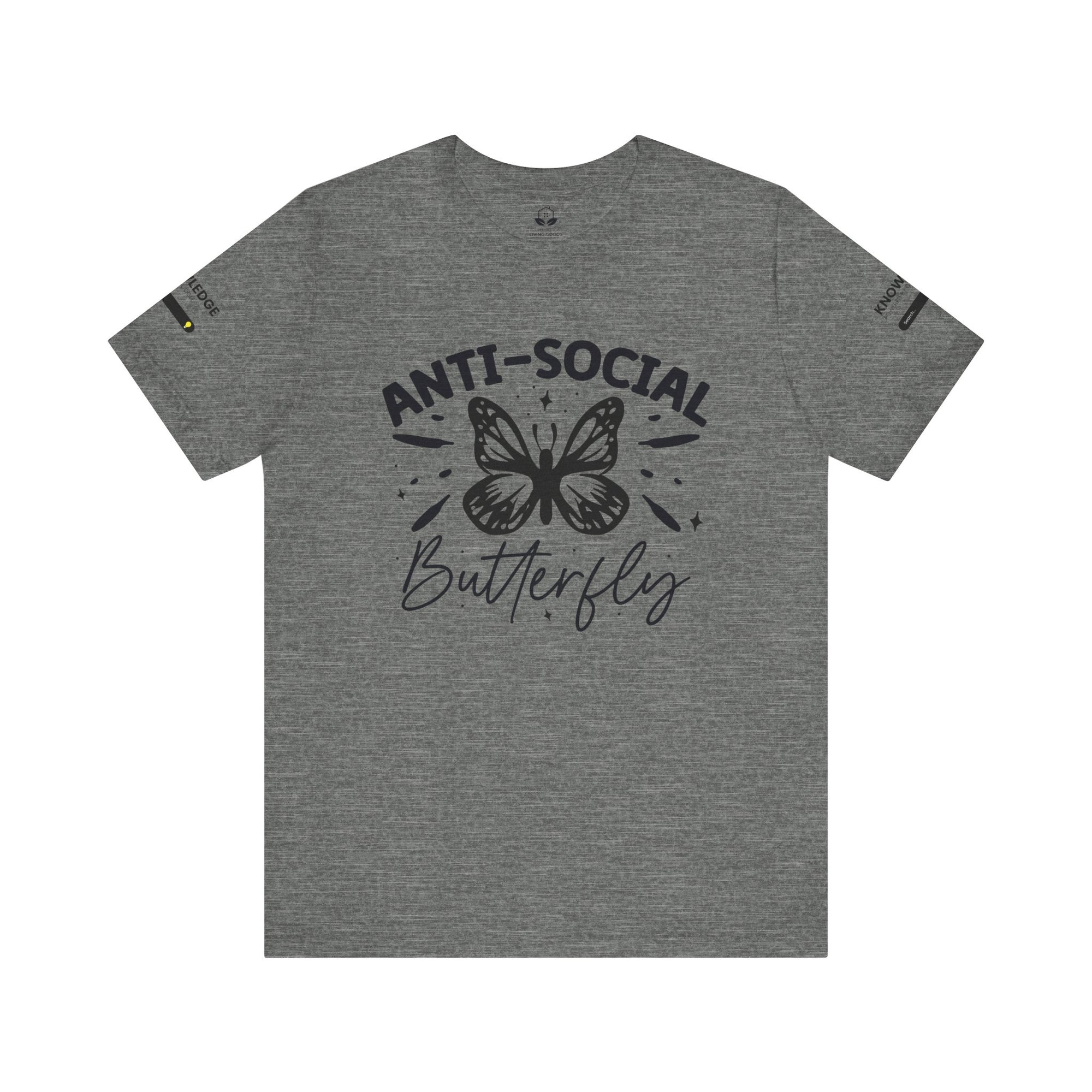 Unisex Jersey Tee with 'Anti-Social Butterfly' Quote - Perfect for Everyday Wear