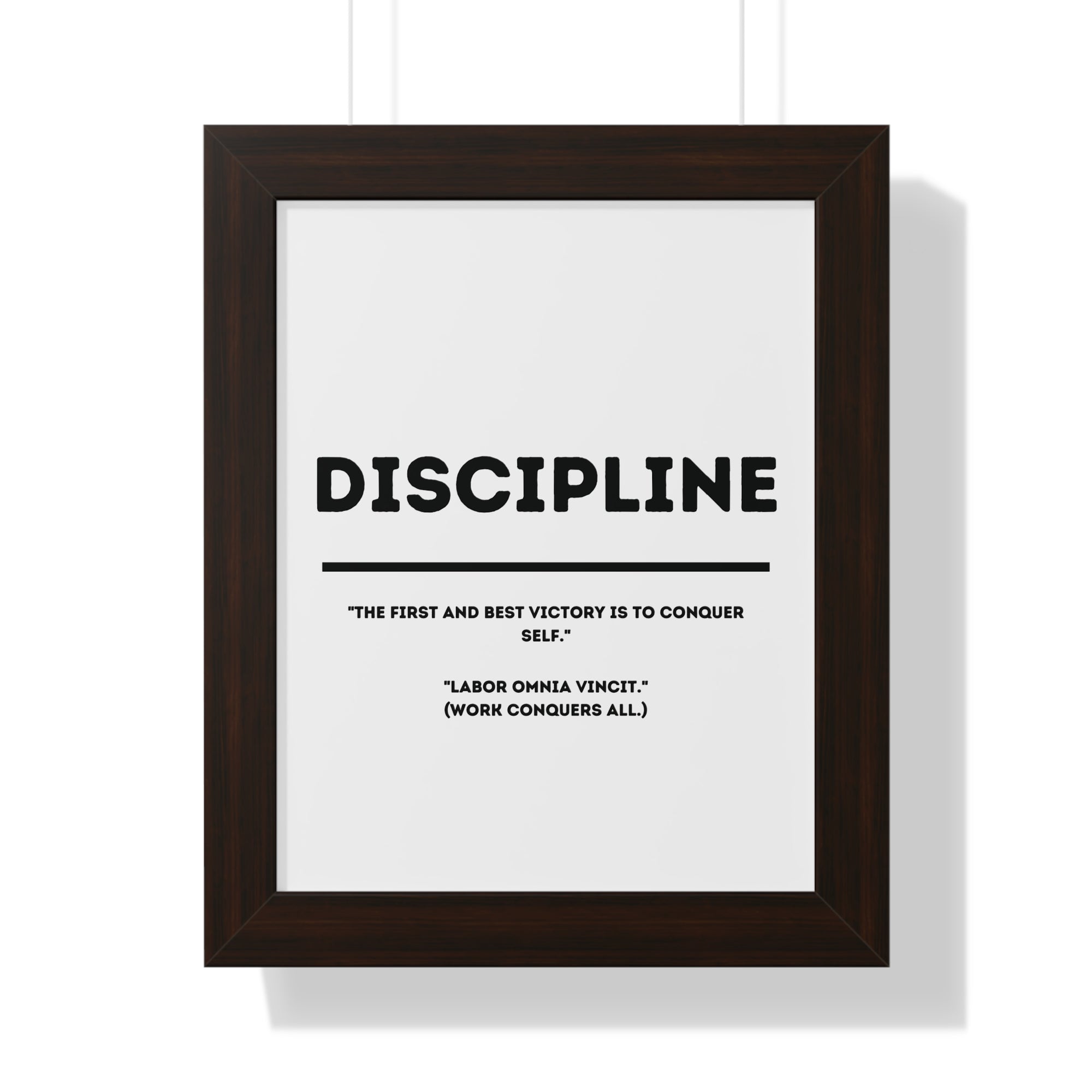 Minimalist in White (Discipline) - Framed Vertical Poster