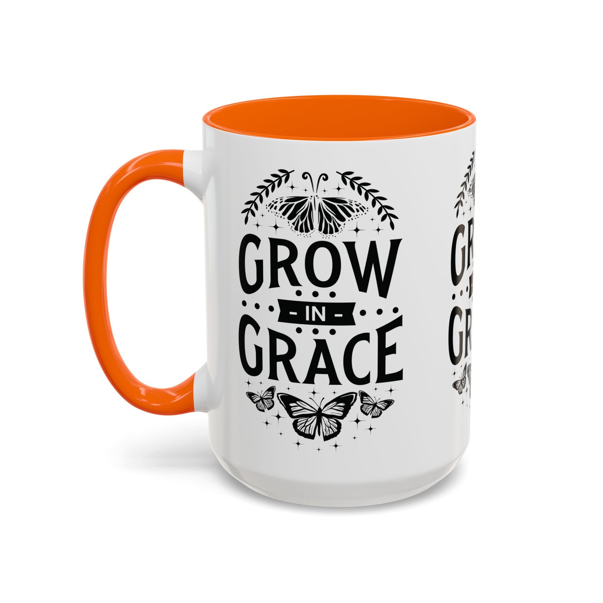 Grow in Grace Accent Coffee Mug - Inspirational Design