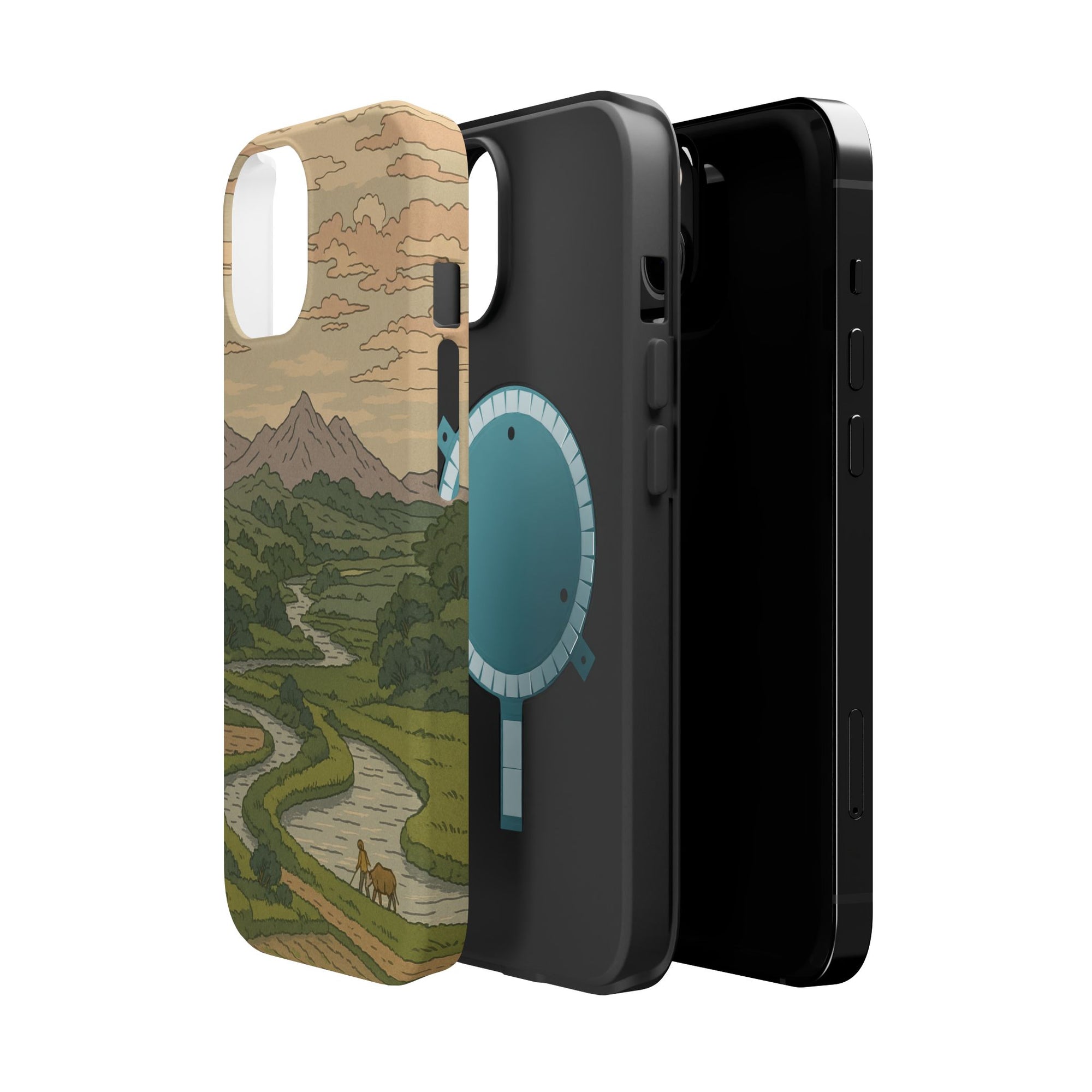 Nature-Inspired Magnetic Tough Case for iPhone, Phone Protection, Adventure Gift, Outdoor Lover, Earthy Aesthetic