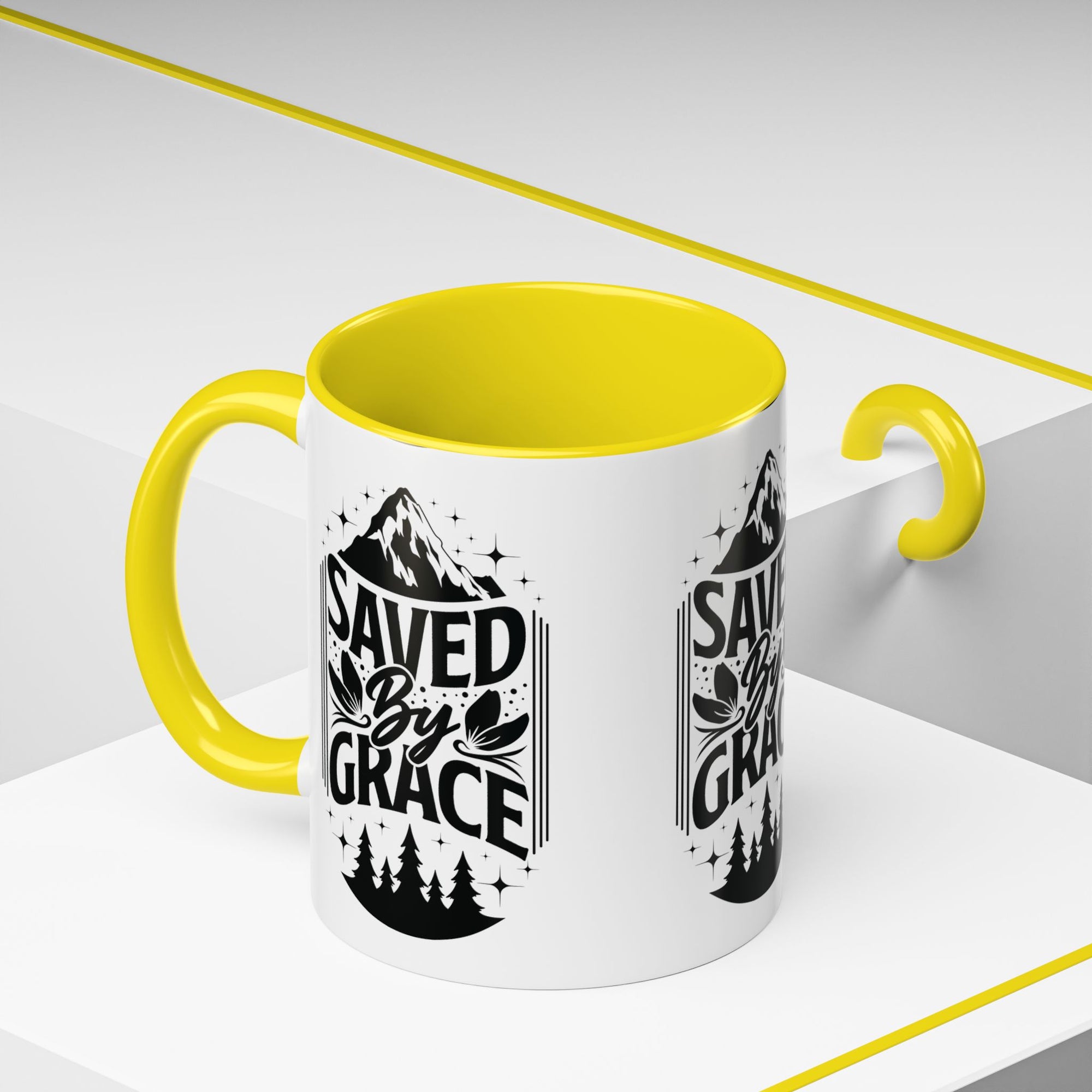 Saved by Grace Accent Coffee Mug - Inspirational Design