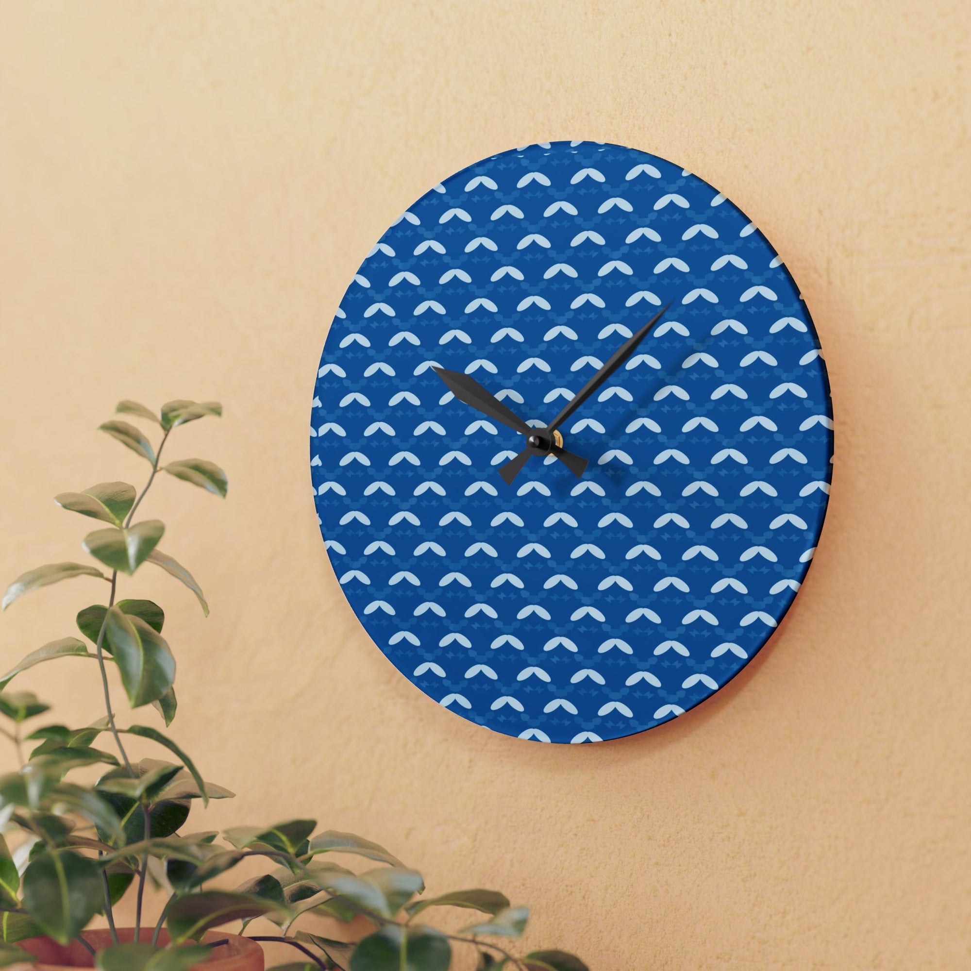 Ocean Waves Acrylic Wall Clock - Modern Coastal Home Decor