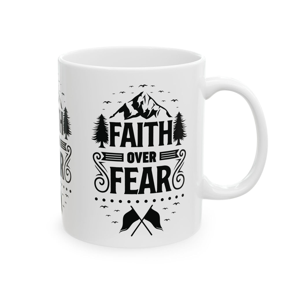 Inspirational Ceramic Mug - "Faith over Fear" - Perfect for Daily Motivation & Gift Giving
