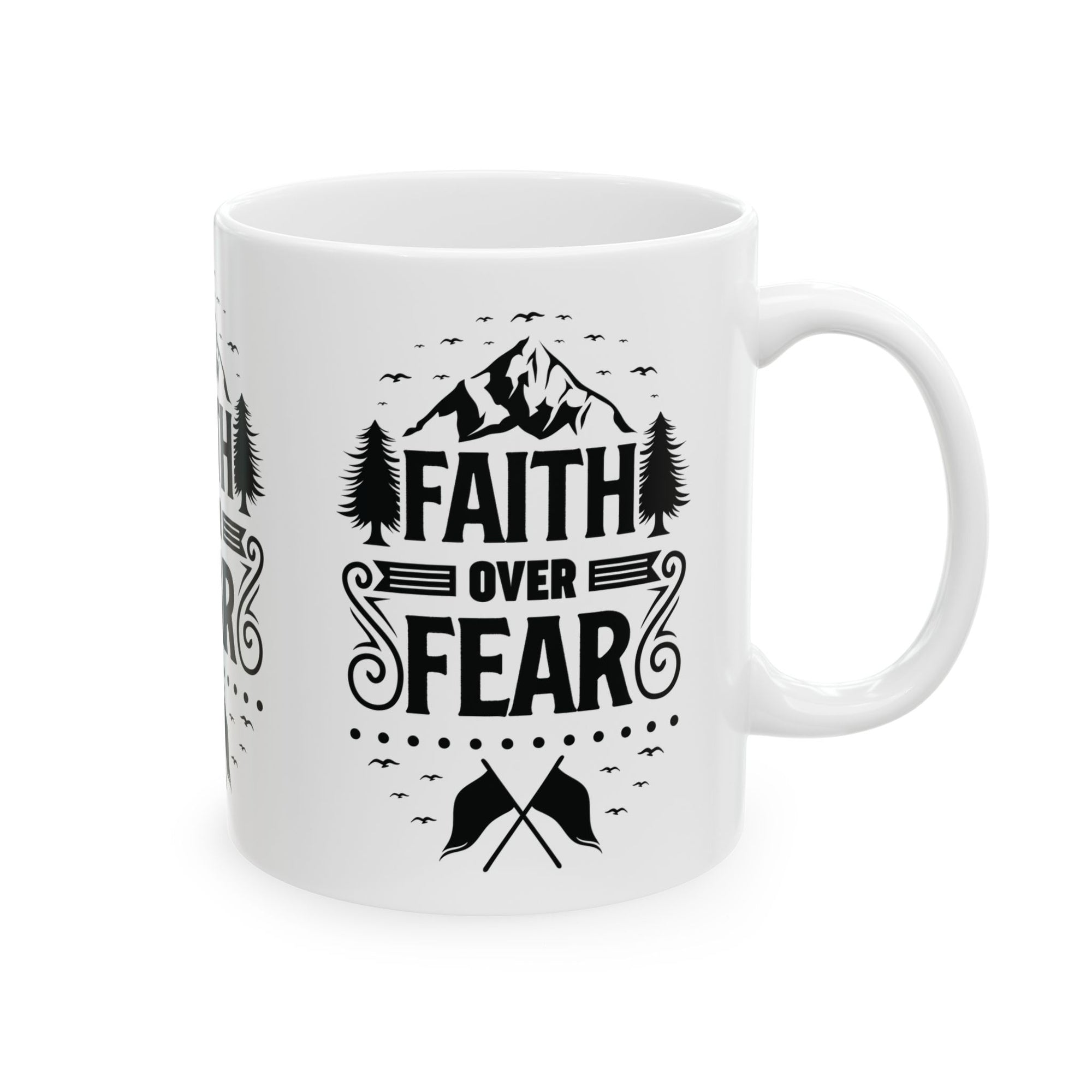 Inspirational Ceramic Mug - "Faith over Fear" - Perfect for Daily Motivation & Gift Giving
