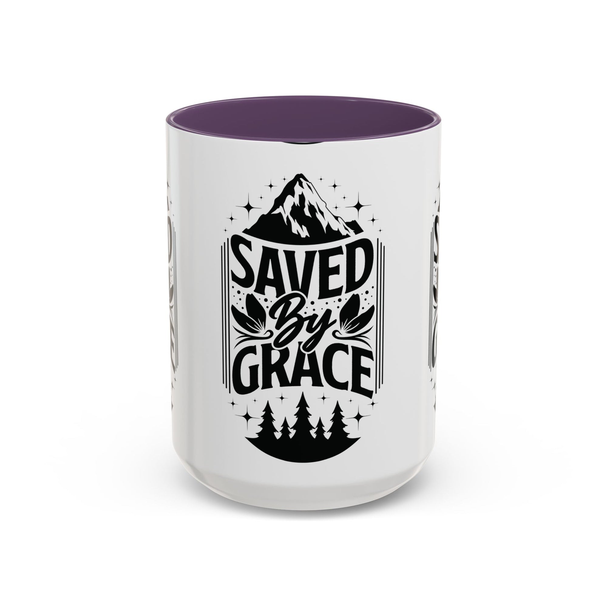 Saved by Grace Accent Coffee Mug - Inspirational Design