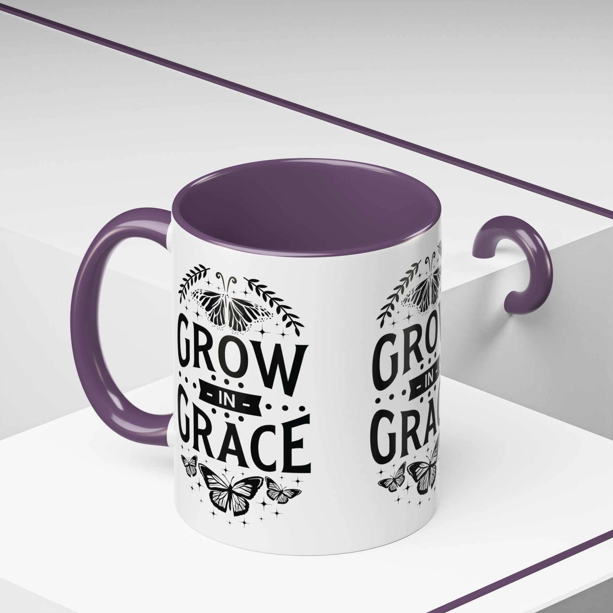 Grow in Grace Accent Coffee Mug - Inspirational Design