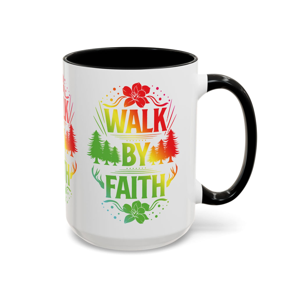 Walk by Faith Accent Coffee Mug - Inspirational Design