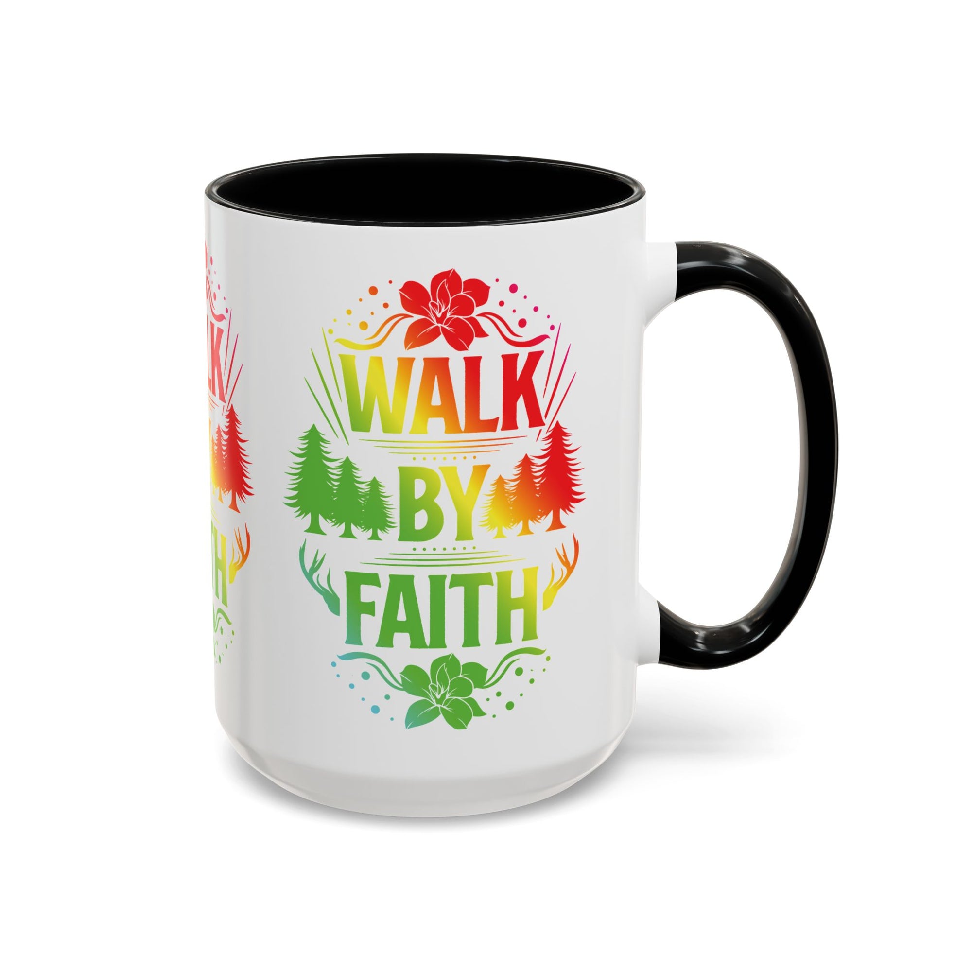 Walk by Faith Accent Coffee Mug - Inspirational Design
