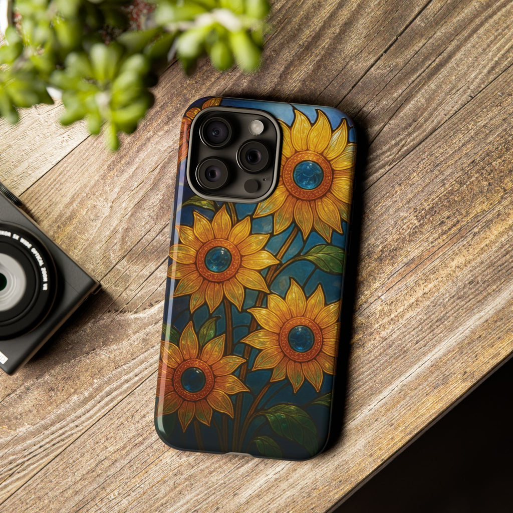 Vibrant Floral Phone Case, Sunflower Design, Tough & Durable Case, Nature Lover Gift, Protective Phone Cover, Spring Aesthetic