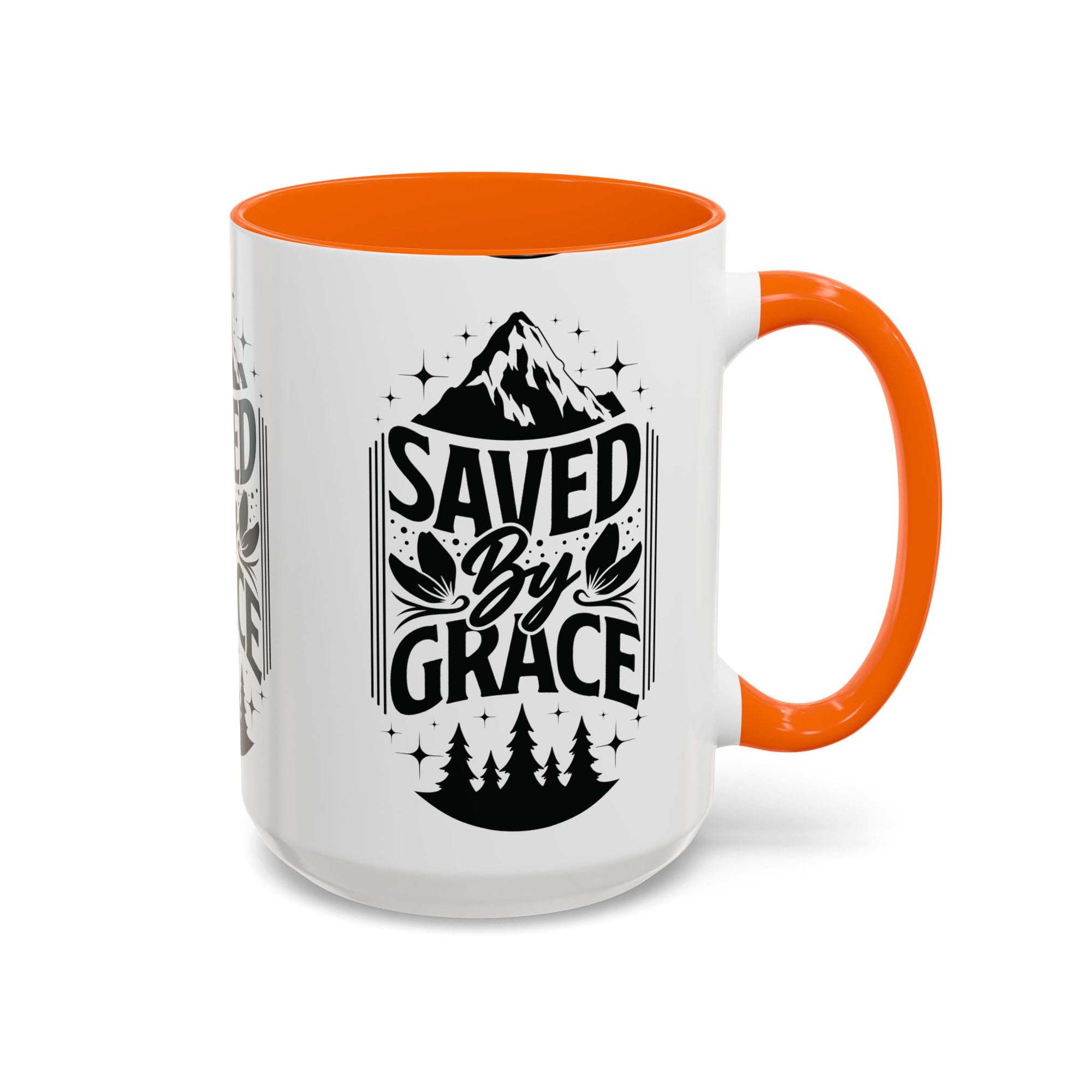 Saved by Grace Accent Coffee Mug - Inspirational Design
