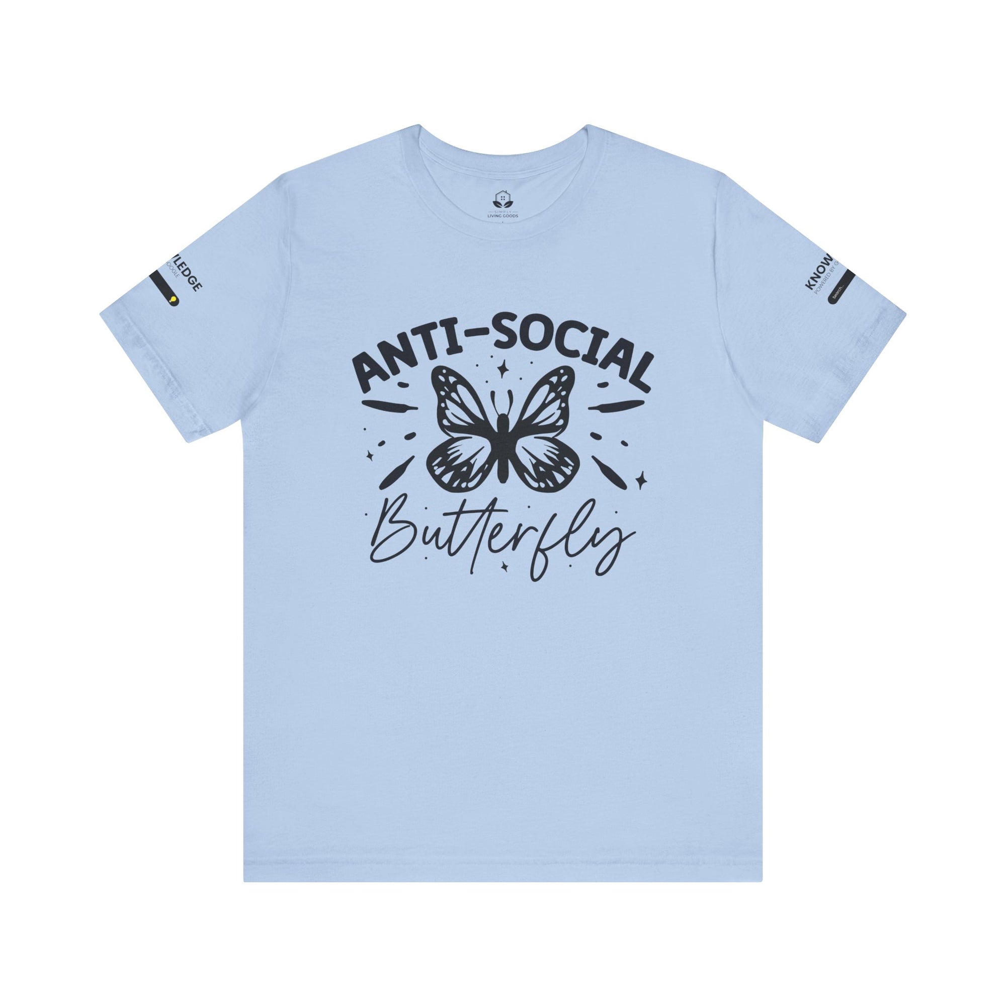 Unisex Jersey Tee with 'Anti-Social Butterfly' Quote - Perfect for Everyday Wear