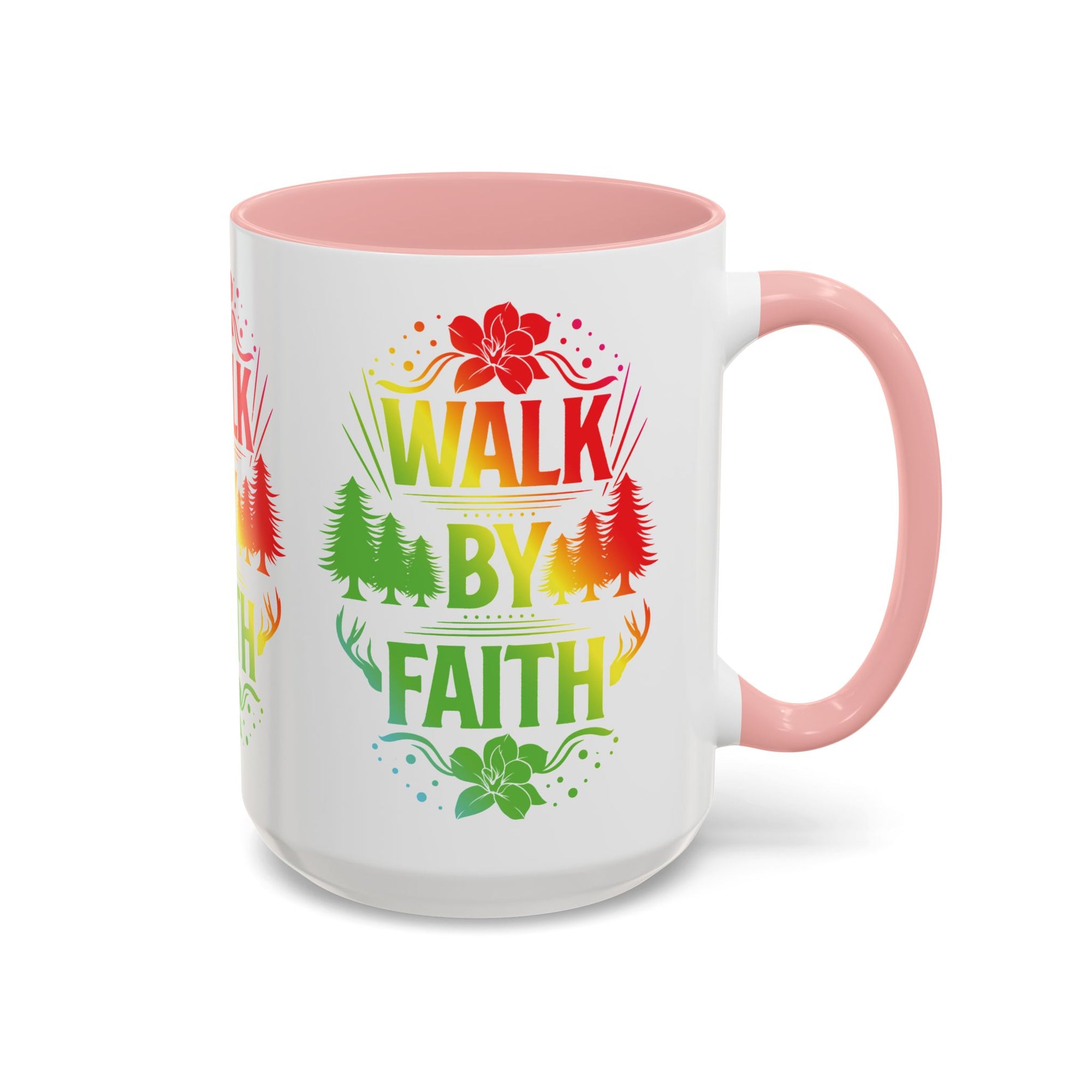 Walk by Faith Accent Coffee Mug - Inspirational Design
