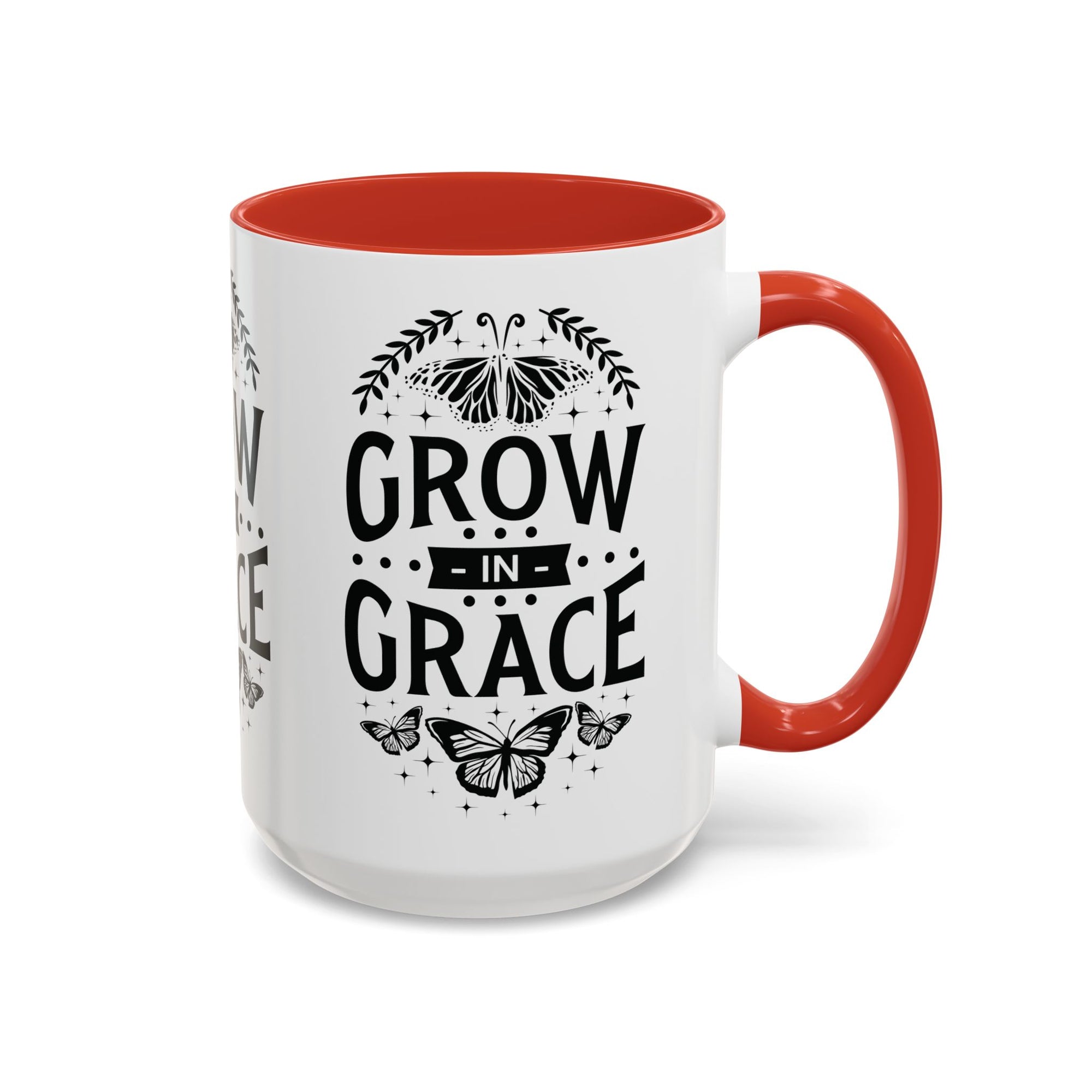 Grow in Grace Accent Coffee Mug - Inspirational Design