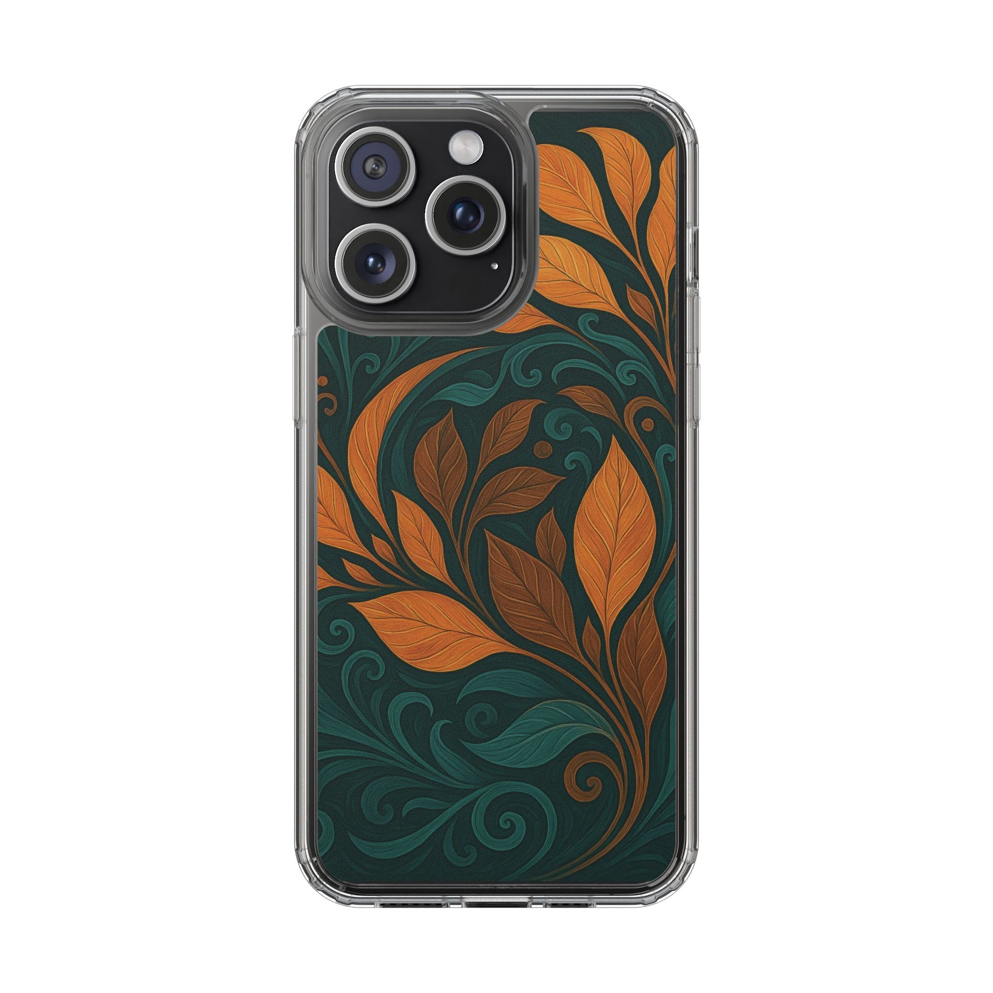 Bohemian Floral Clear Phone Case - Nature Lover's Gift, Botanical Design Phone Cover, Fall Aesthetic, Eco-Friendly Case, Custom Phone