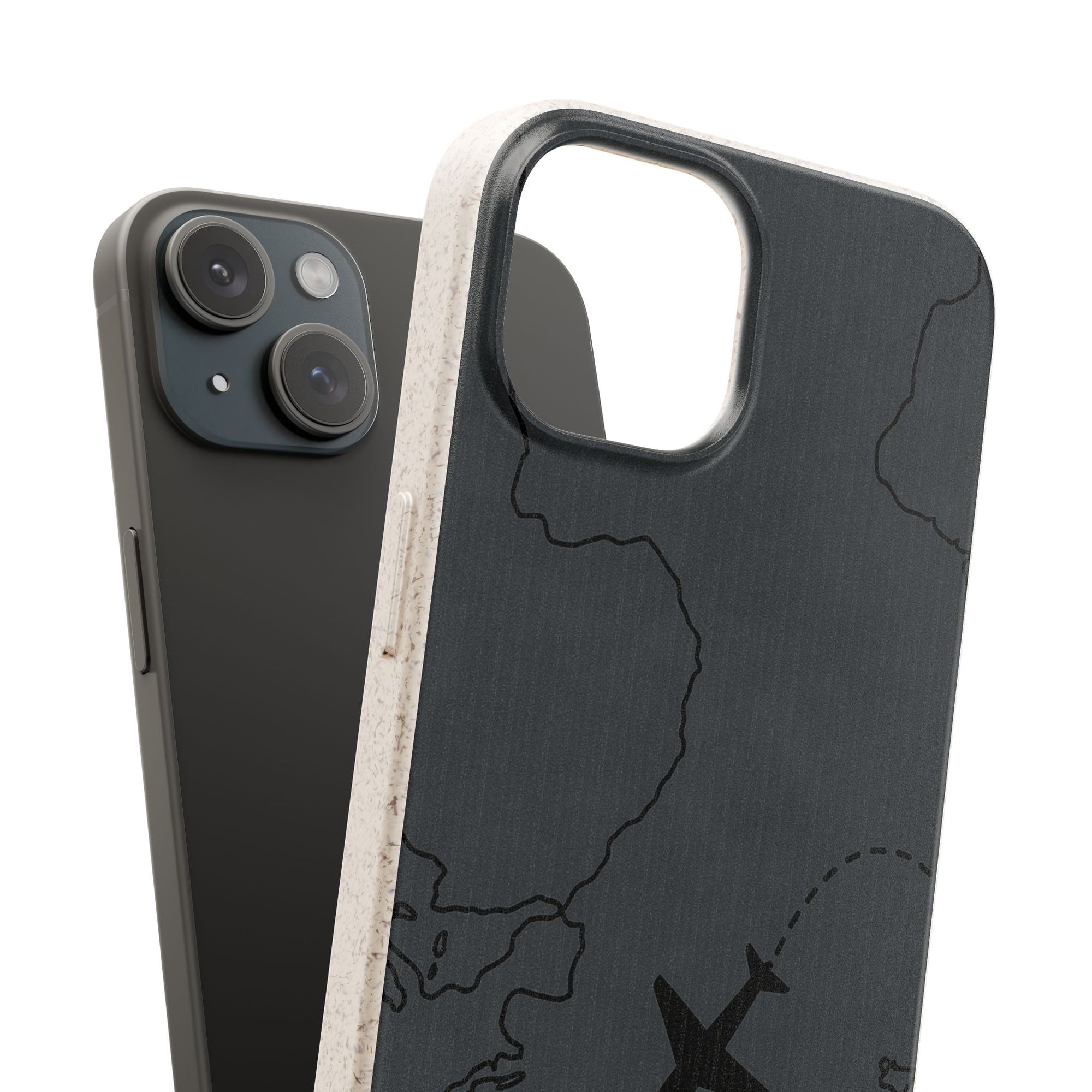 Airplane Map Biodegradable Phone Case, Eco-Friendly Phone Cover, Travel Gift, Sustainable Accessory, Nature Lover Gift
