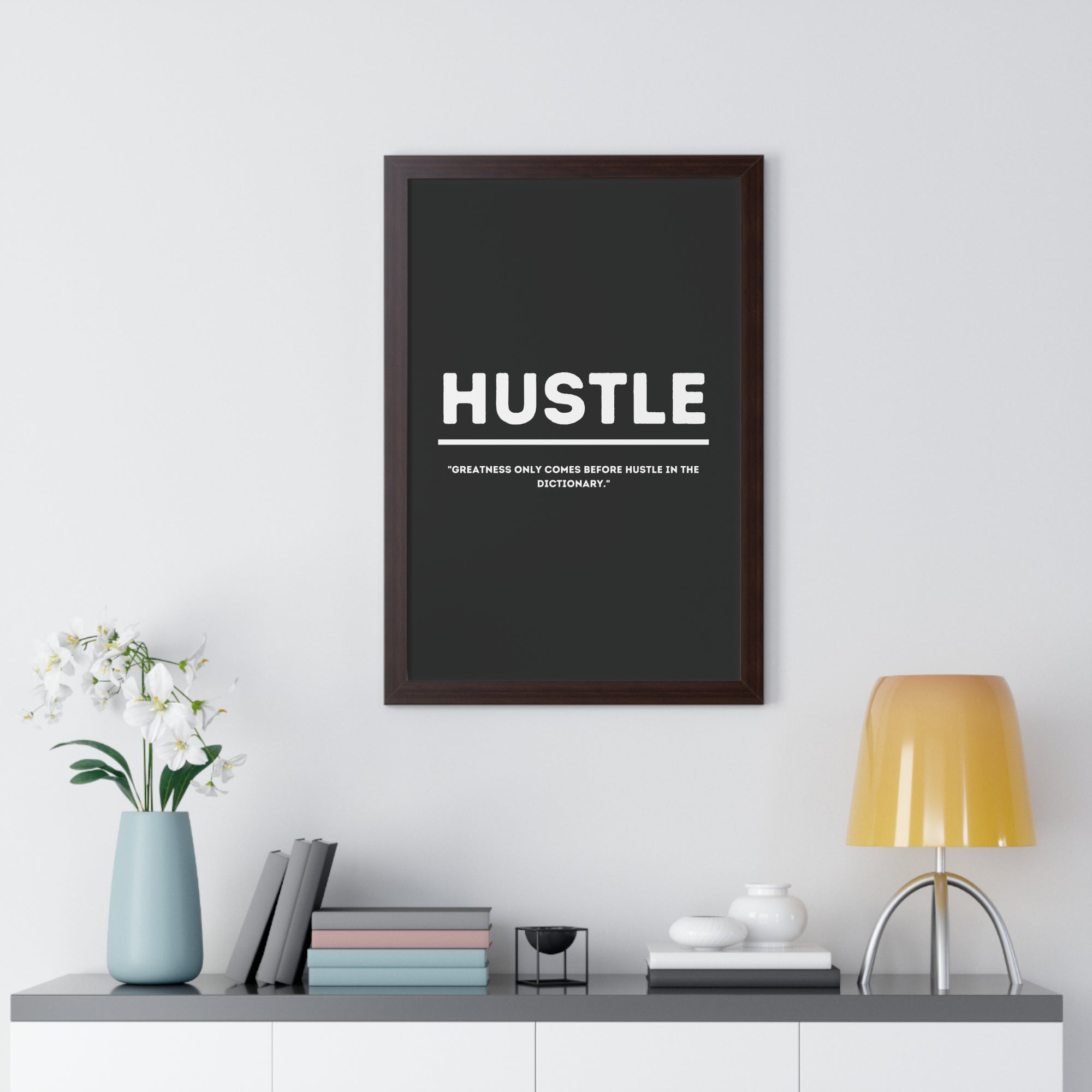 Minimalist in Black (Hustle) - Framed Vertical Poster
