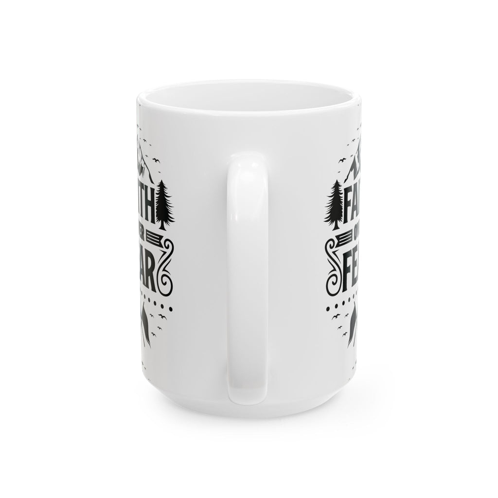 Inspirational Ceramic Mug - "Faith over Fear" - Perfect for Daily Motivation & Gift Giving