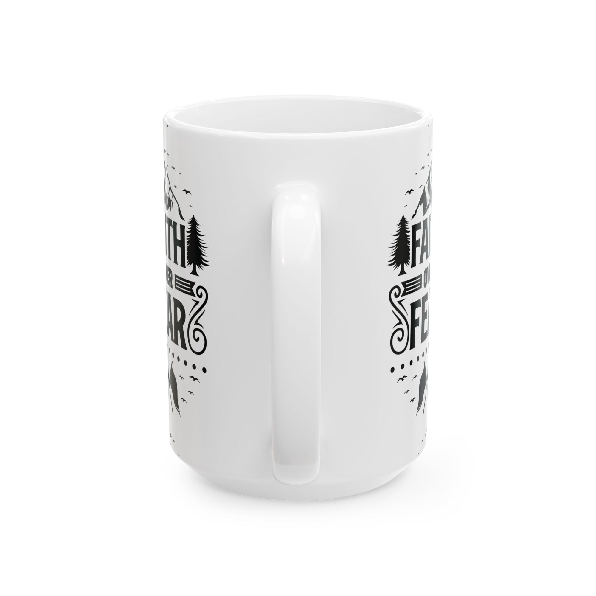 Inspirational Ceramic Mug - "Faith over Fear" - Perfect for Daily Motivation & Gift Giving