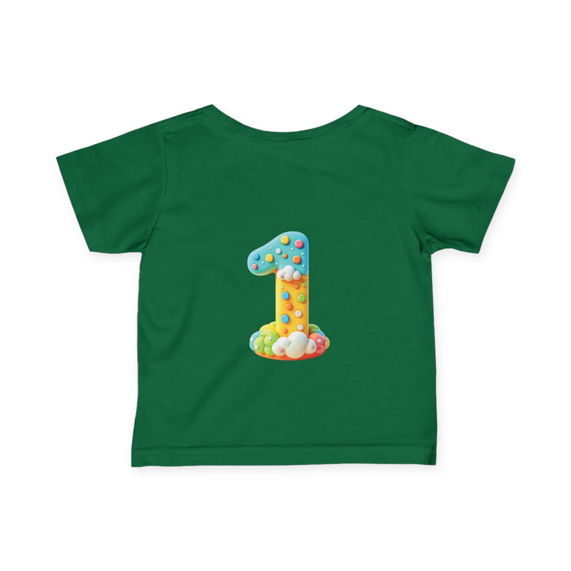 Cute Infant T-Shirt - 'Eat Sleep Cute Repeat' with Colorful Number 1 Design