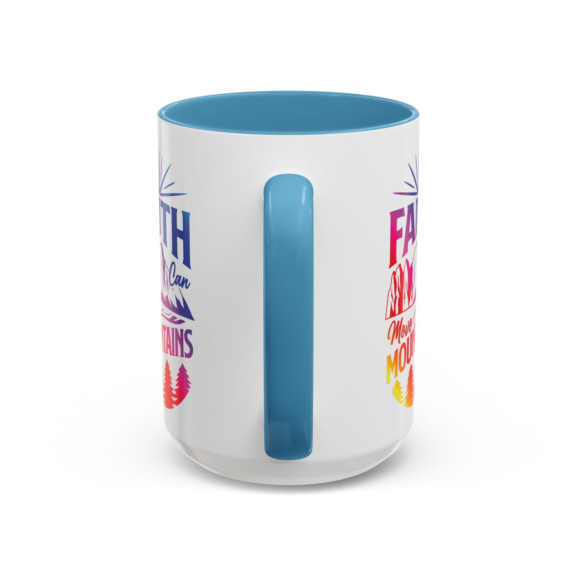 Faith Can Move Mountains Accent Coffee Mug - Inspirational Design