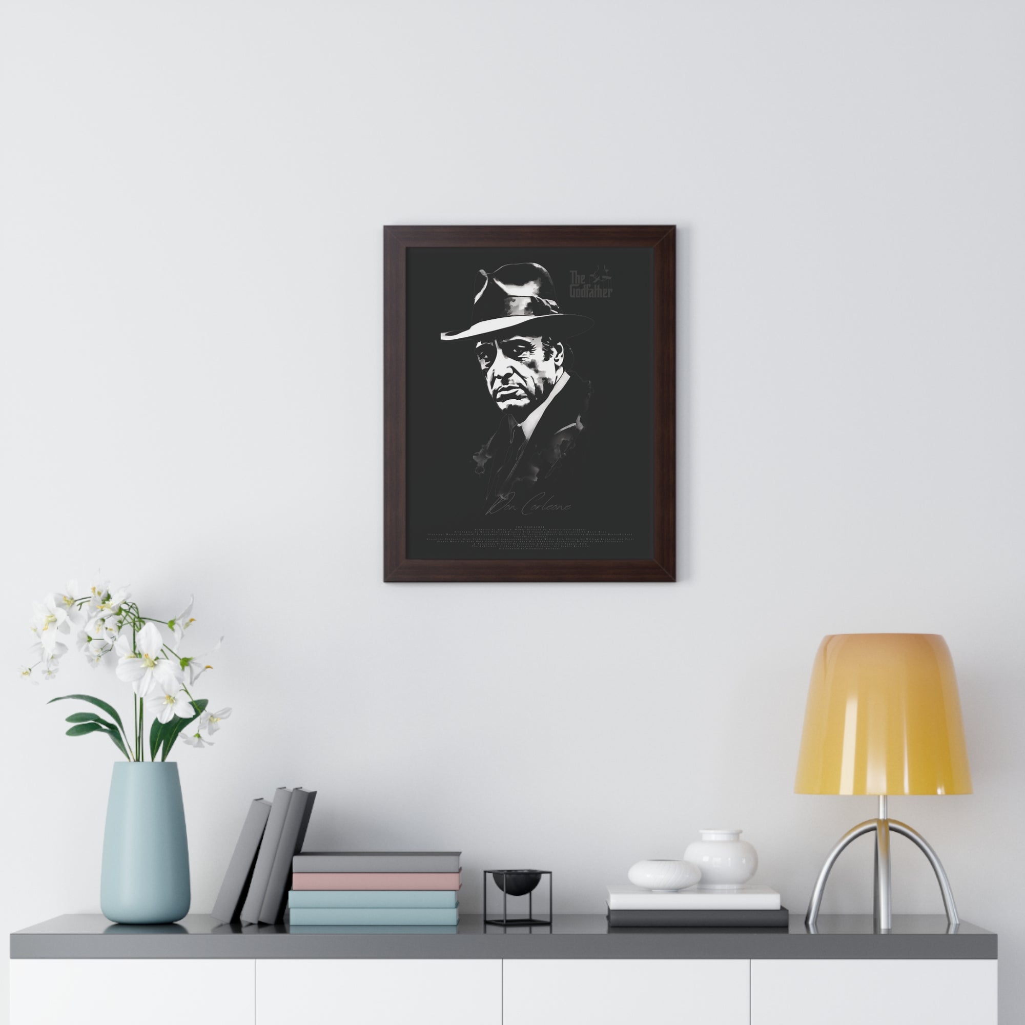 Don Corleone in Black - Framed Vertical Poster
