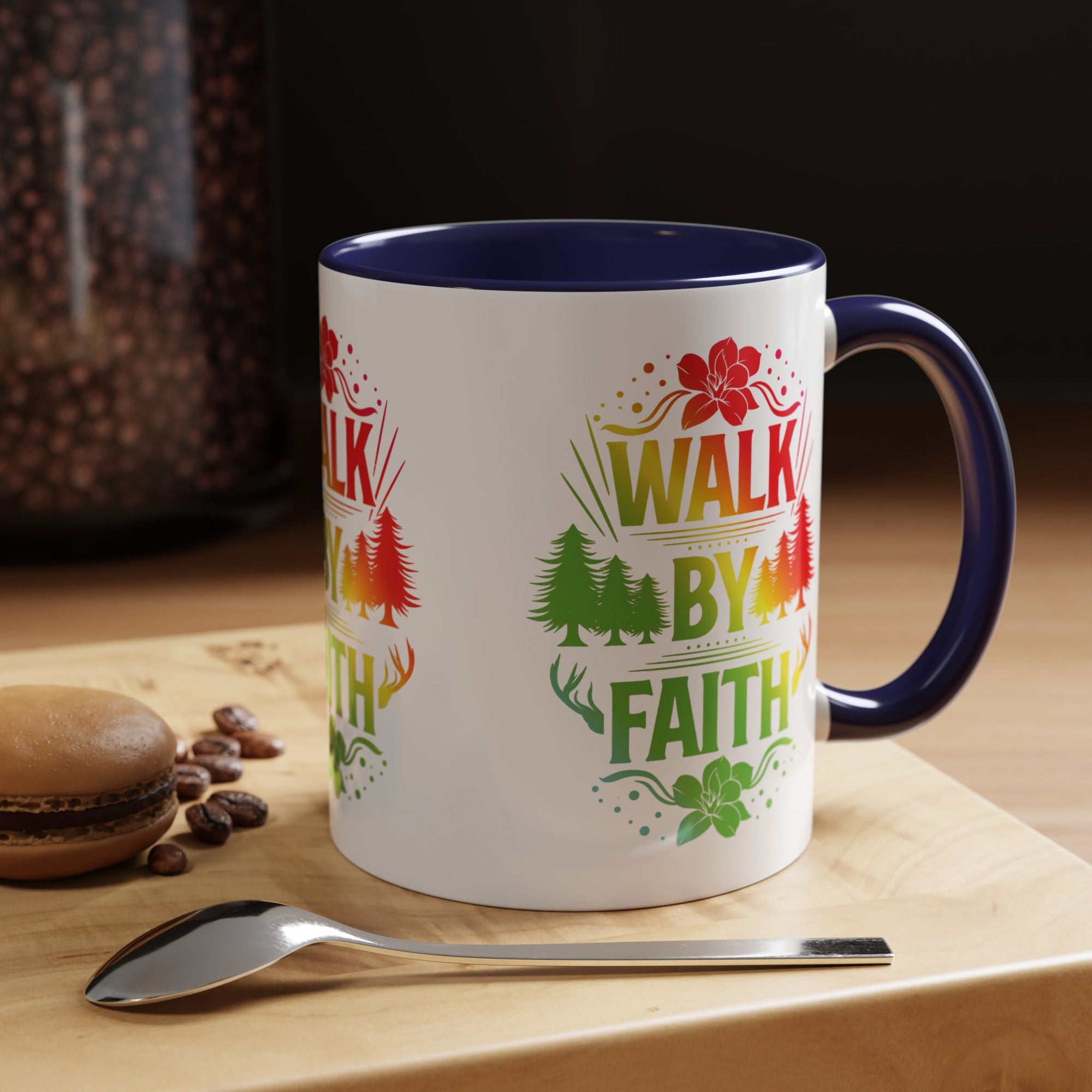 Walk by Faith Accent Coffee Mug - Inspirational Design