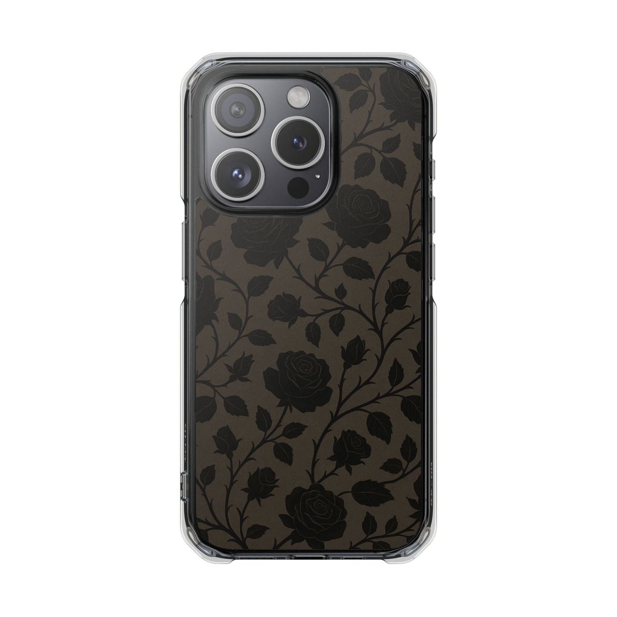 Floral Phone Case - Elegant Rose Design, Magnetic Clear Impact Case for iPhone, Stylish Phone Cover, Gifts for Her, Floral Lover