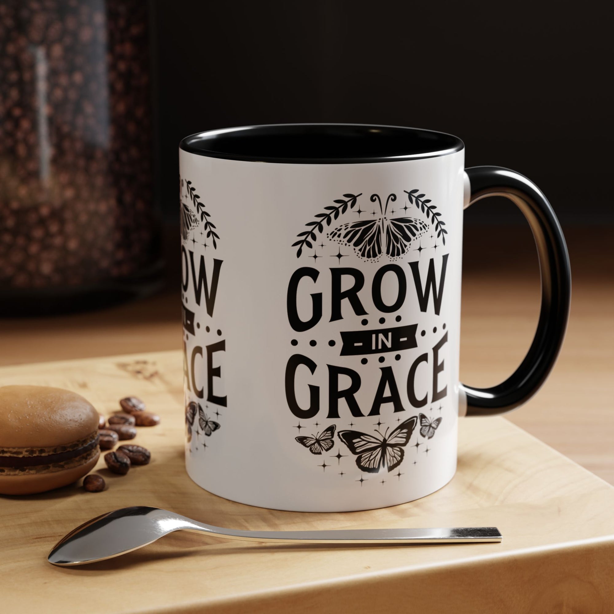 Grow in Grace Accent Coffee Mug - Inspirational Design