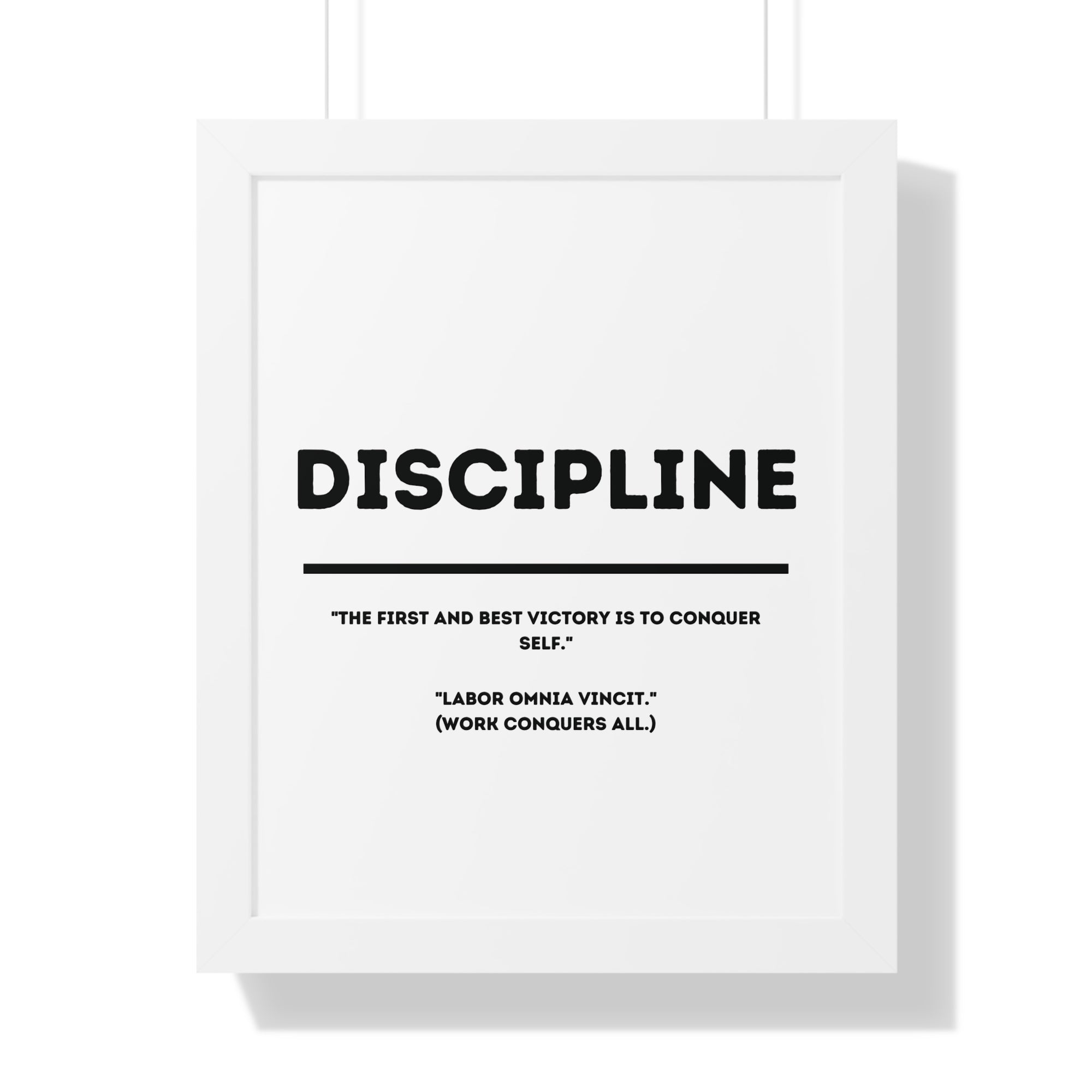 Minimalist in White (Discipline) - Framed Vertical Poster