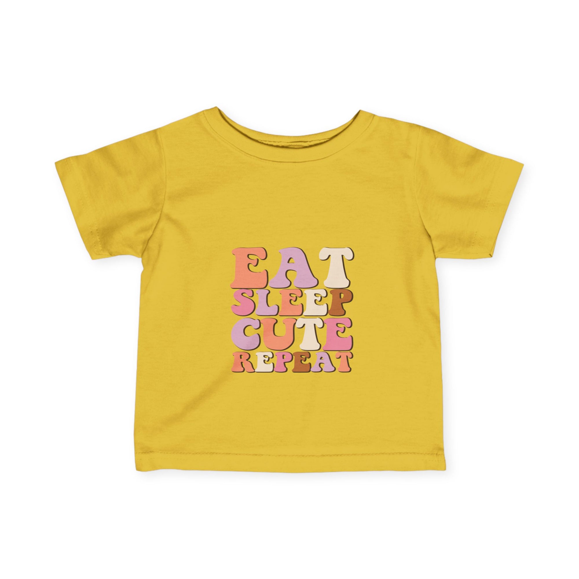 Cute Infant T-Shirt - 'Eat Sleep Cute Repeat' with Colorful Number 1 Design