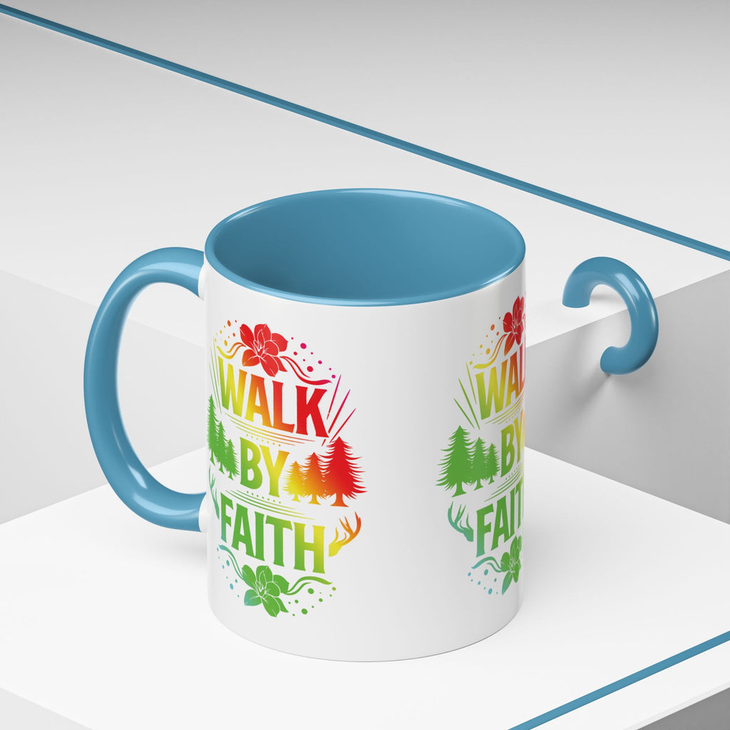 Walk by Faith Accent Coffee Mug - Inspirational Design
