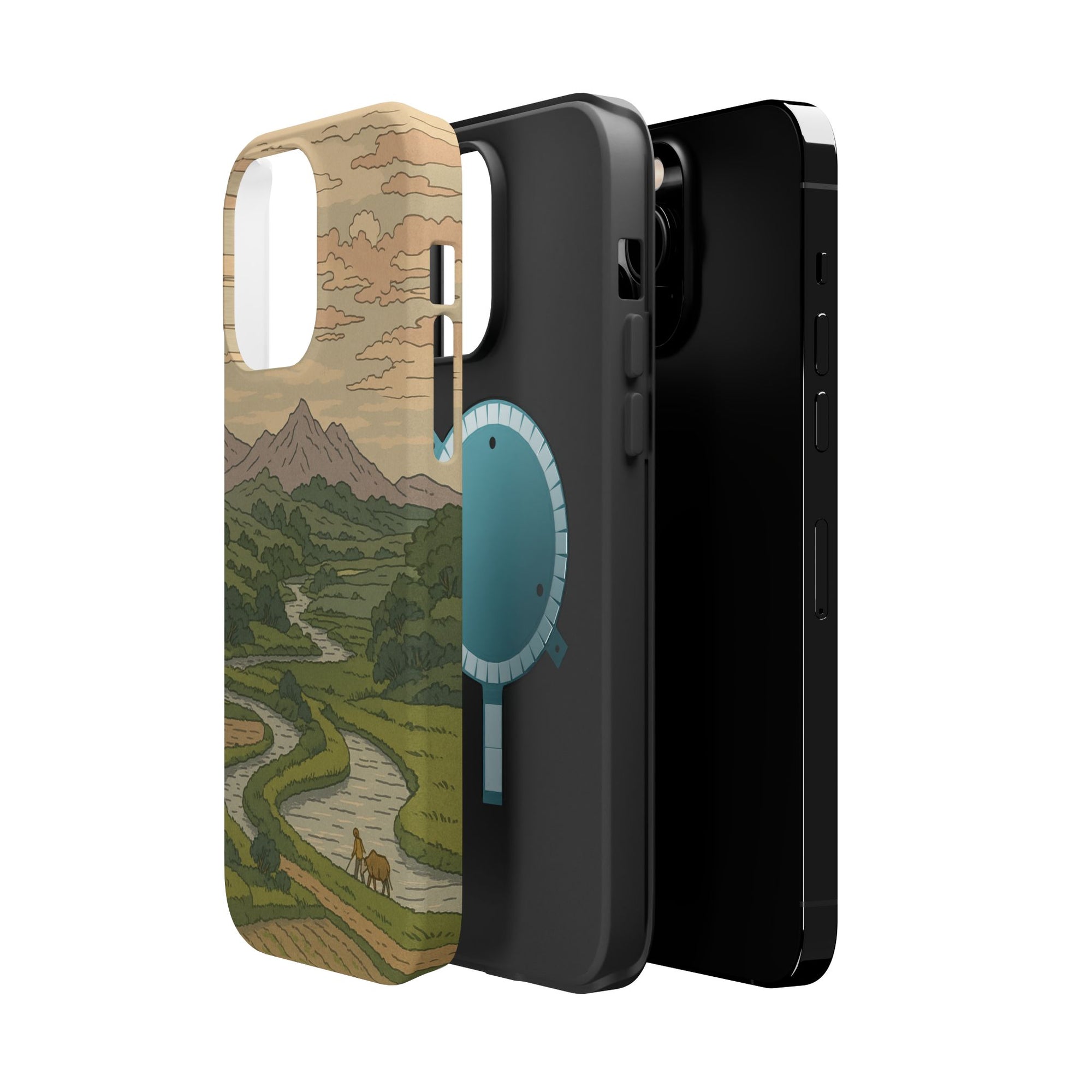 Nature-Inspired Magnetic Tough Case for iPhone, Phone Protection, Adventure Gift, Outdoor Lover, Earthy Aesthetic