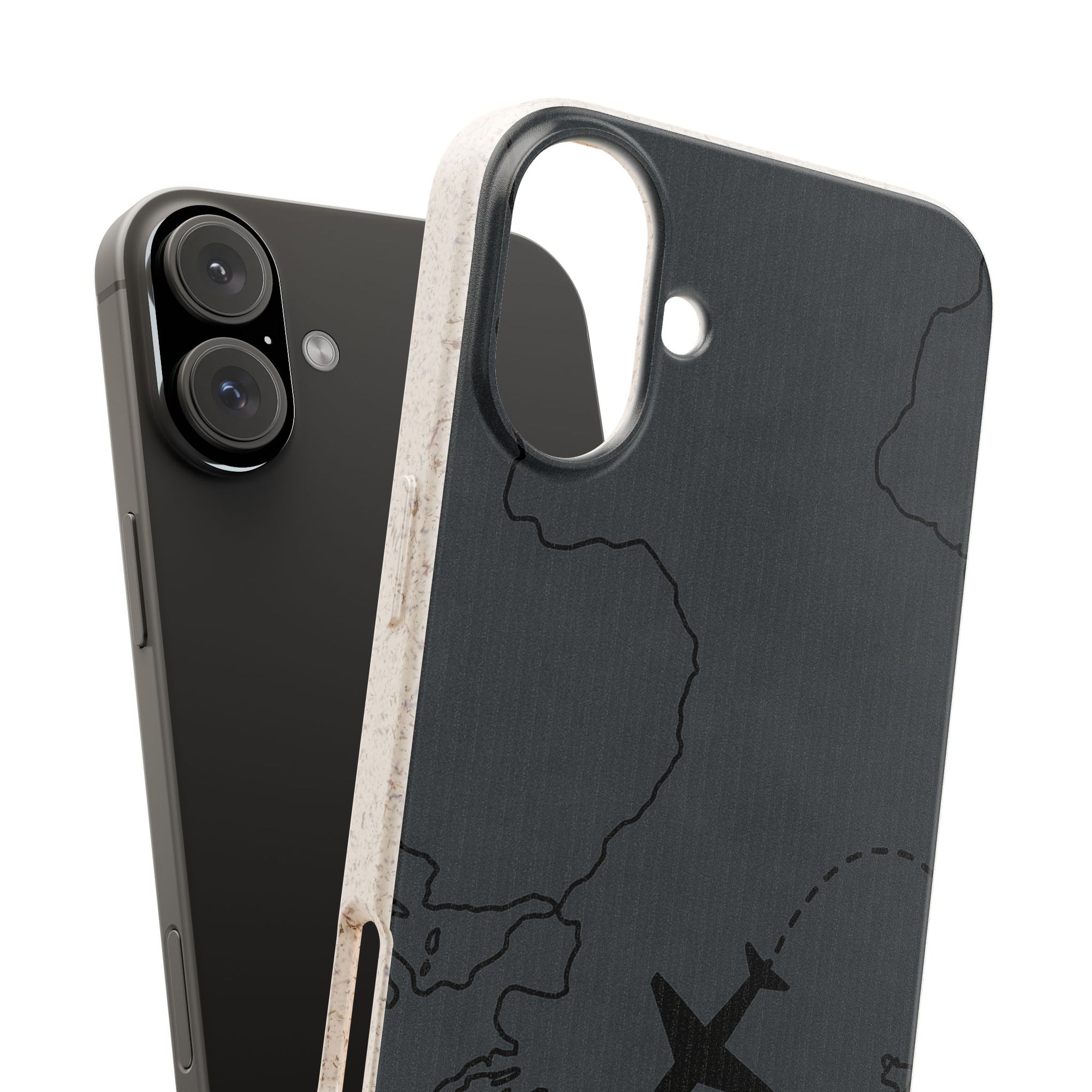 Airplane Map Biodegradable Phone Case, Eco-Friendly Phone Cover, Travel Gift, Sustainable Accessory, Nature Lover Gift