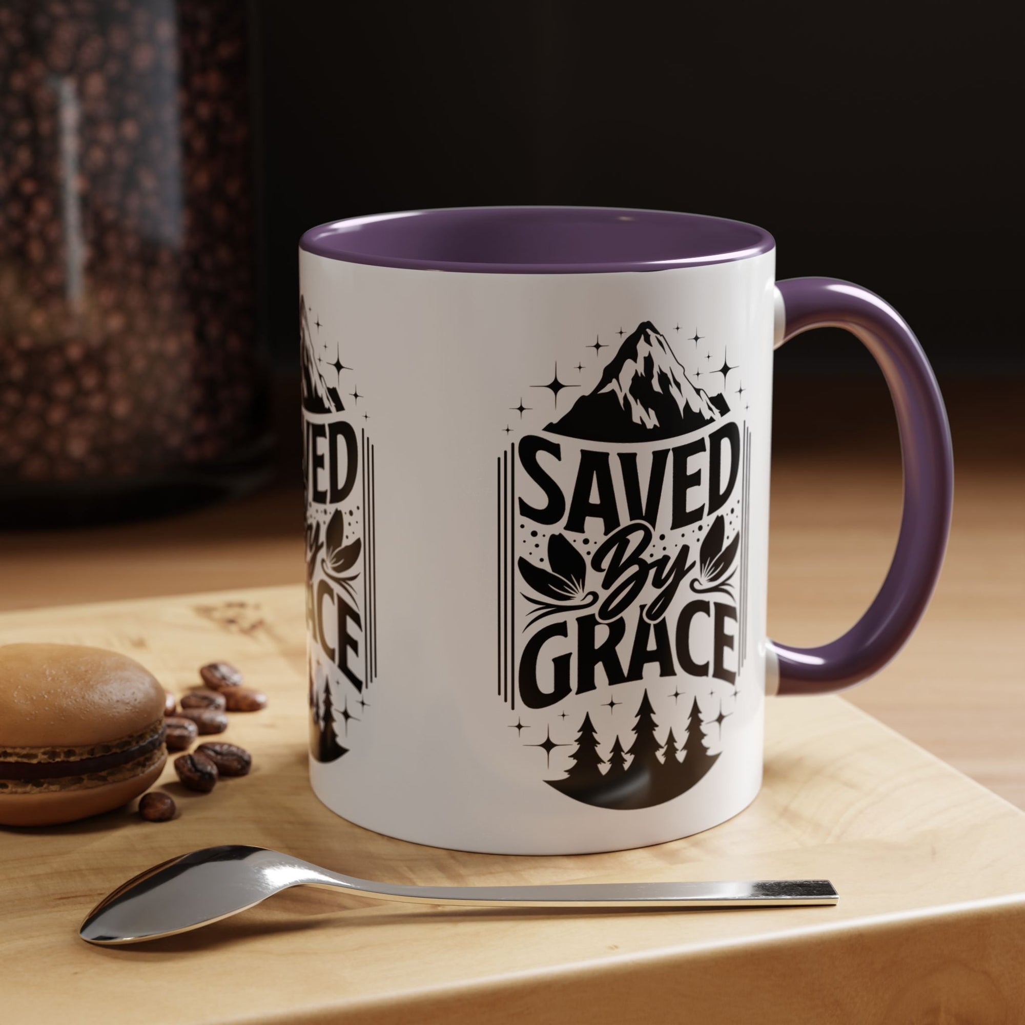 Saved by Grace Accent Coffee Mug - Inspirational Design